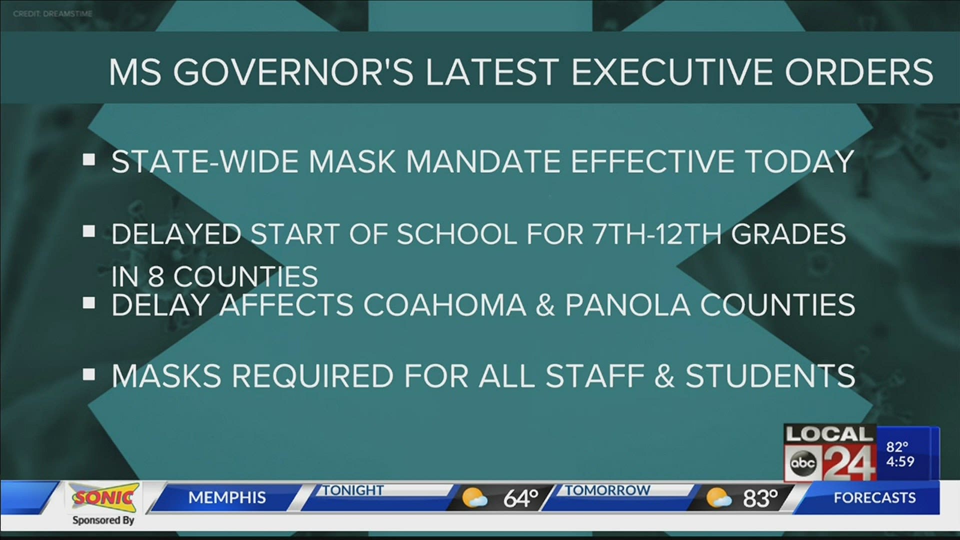 Reeves is delaying the start of school for grades 7-12 in eight counties with more than 200 cases and 500 cases per 100,000 residents.