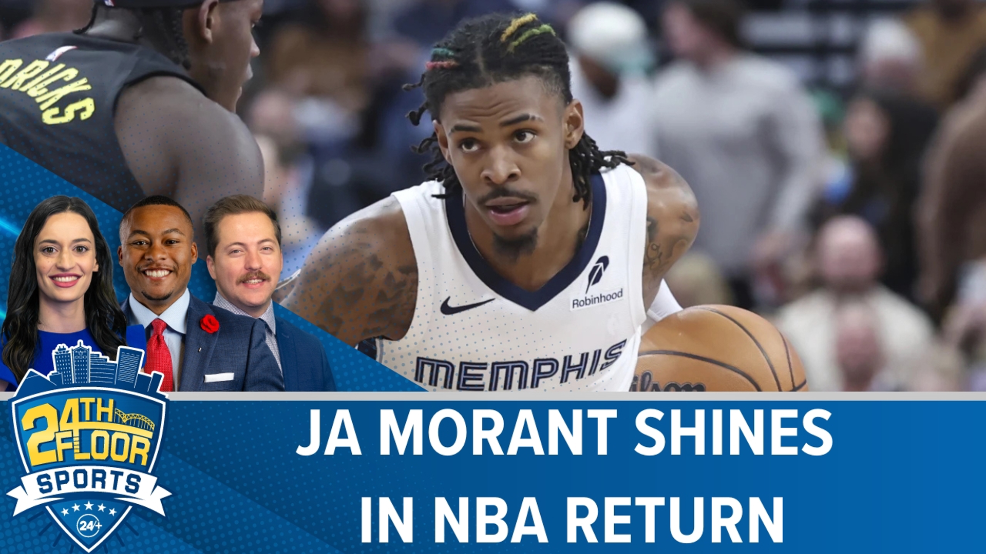 Ja Morant scores double-double in first NBA game since Jan. 5th, 2024. The star had 22 points, 10 assists and 5 rebounds in Grizzlies win over Jazz.