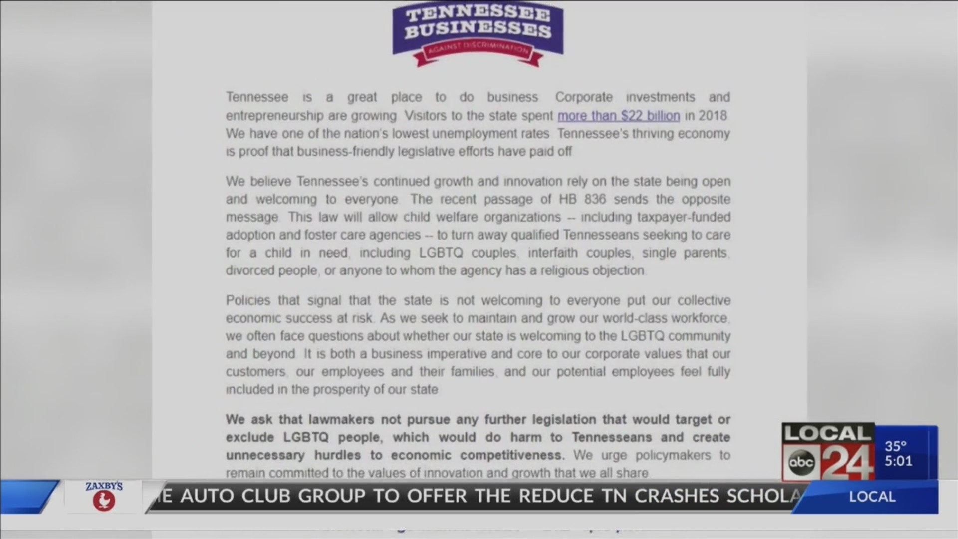 Companies offer rebuke of Tennessee's anti-LGBTQ adoption law
