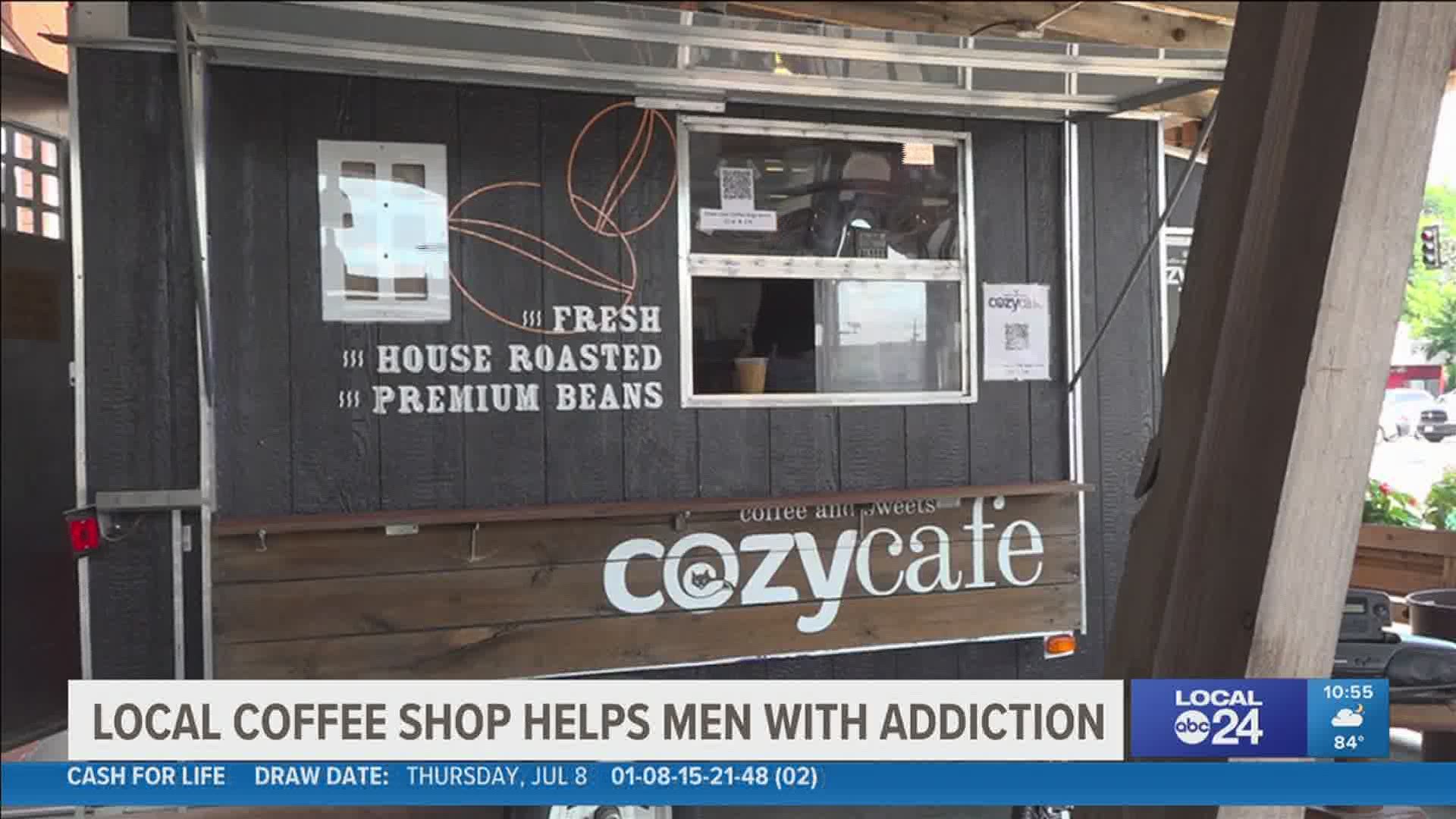 “Every cup of coffee you buy here, hot or cold, helps someone in recovery.”