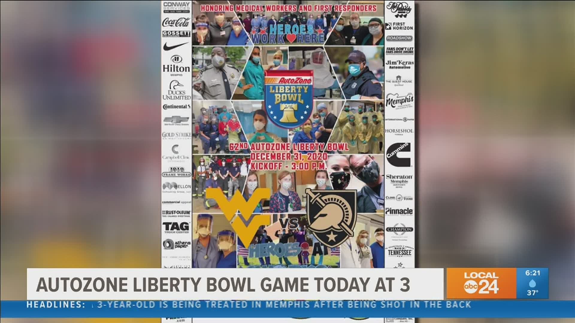 The 62nd annual AutoZone Liberty Bowl will kick off at 3 p.m. on Thursday.