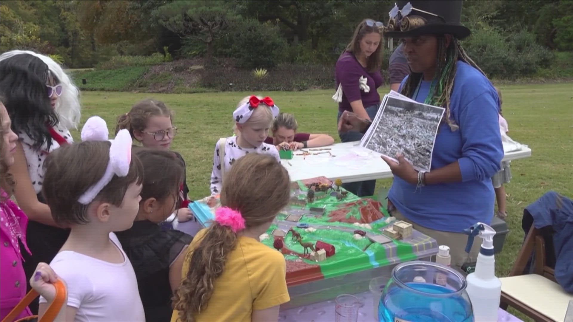 Friendly Halloween characters were present at what the garden organized as a "safe daytime alternative to traditional door-to-door trick or treating."