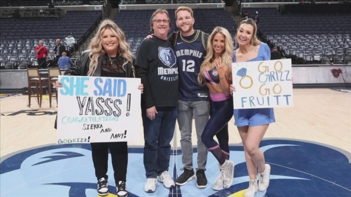 Grizz Girl surprised with marriage proposal at Grizzlies playoff game