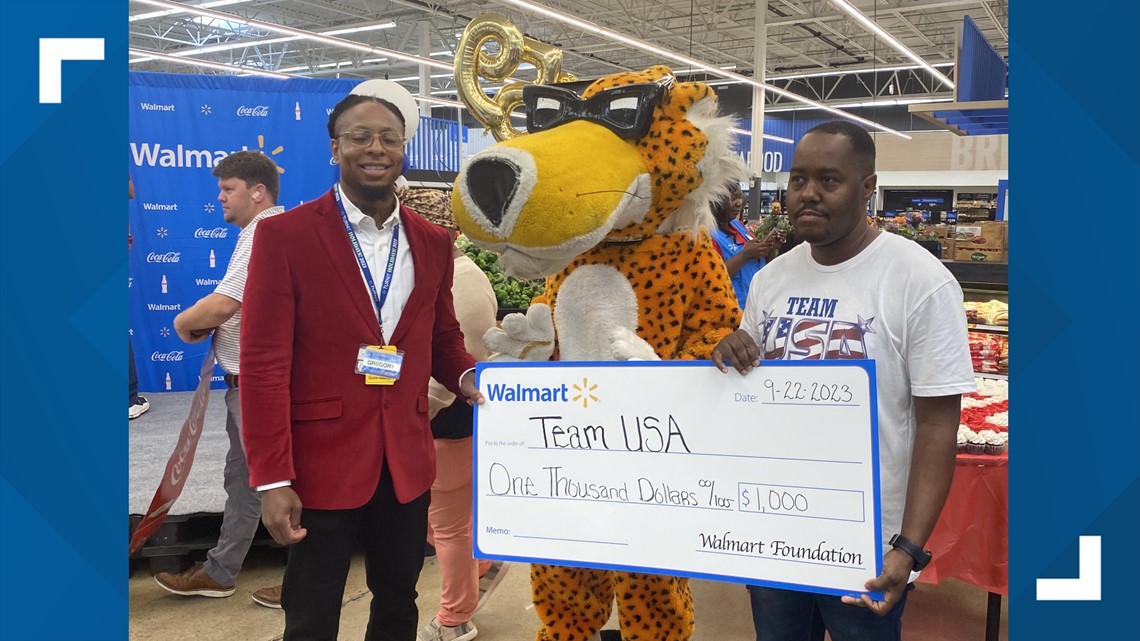 Walmart awards Memphis Team USA with check