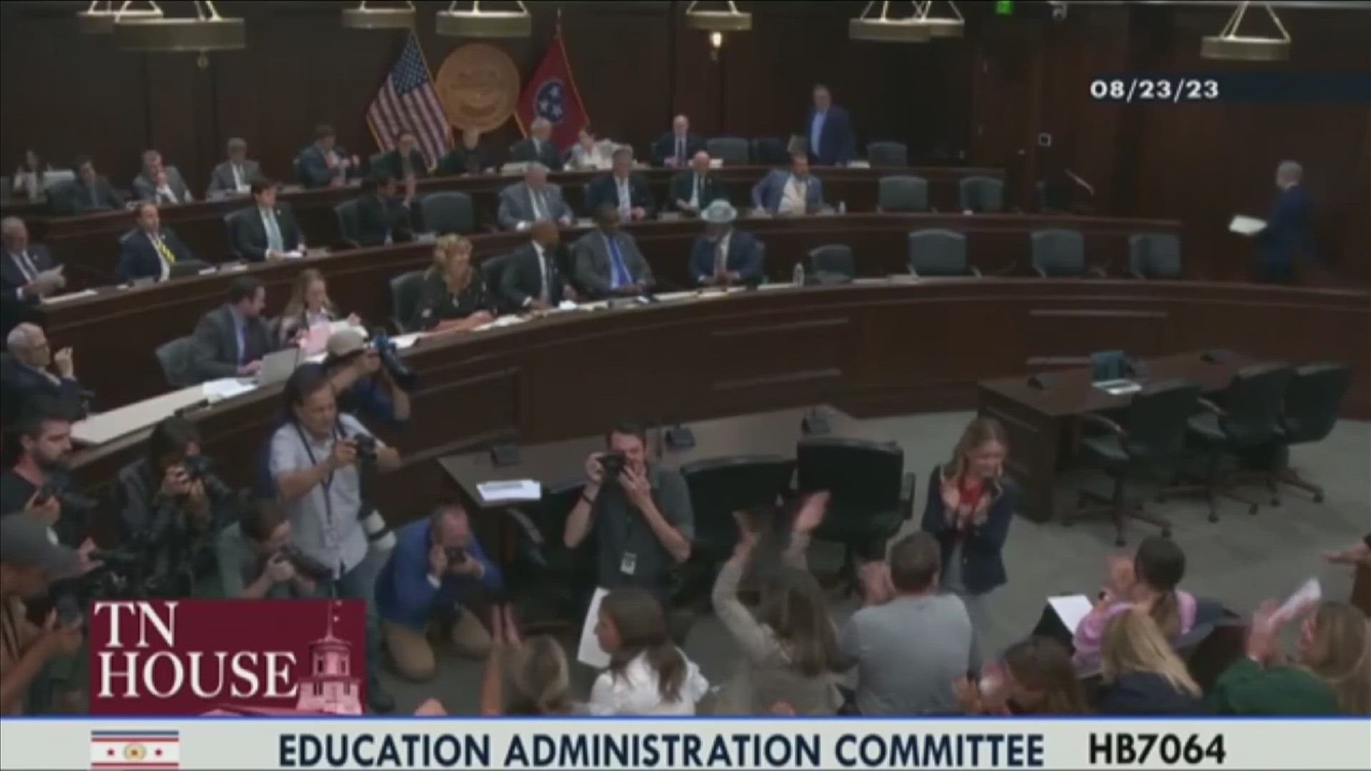 Crowds cheered as House Bill 7064 failed to move past the Education Administration committee.