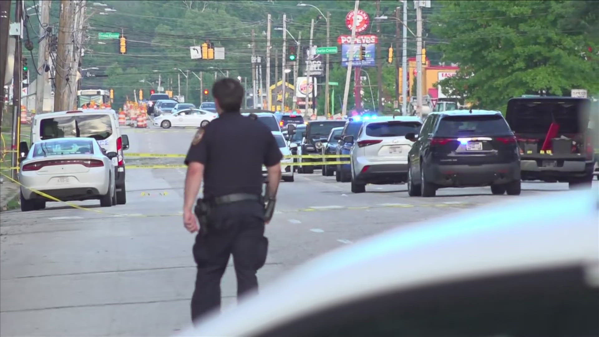 Memphis Police said a man is dead after being shot by an officer during a police pursuit near a school.