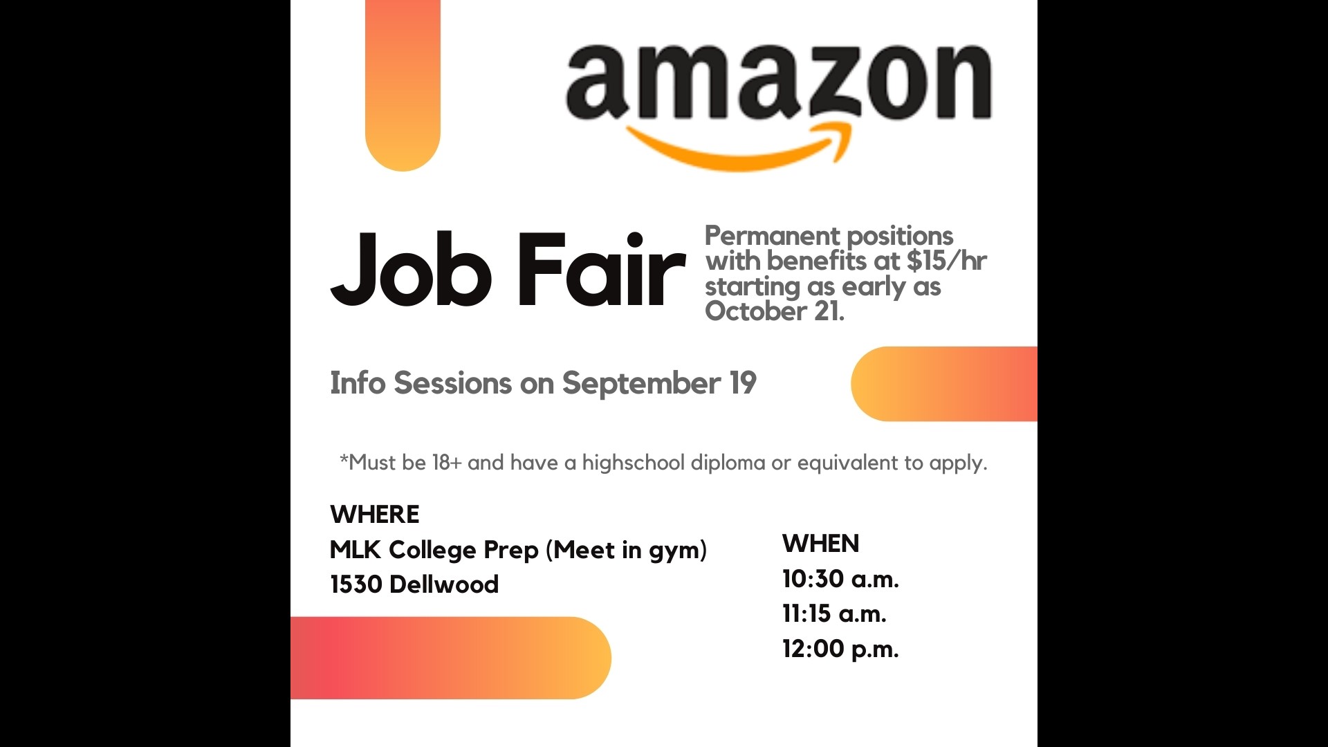 Amazon job fairinformation sessions to be held this weekend