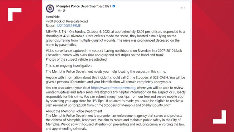 MPD: One dead after shooting South of Germantown | localmemphis.com