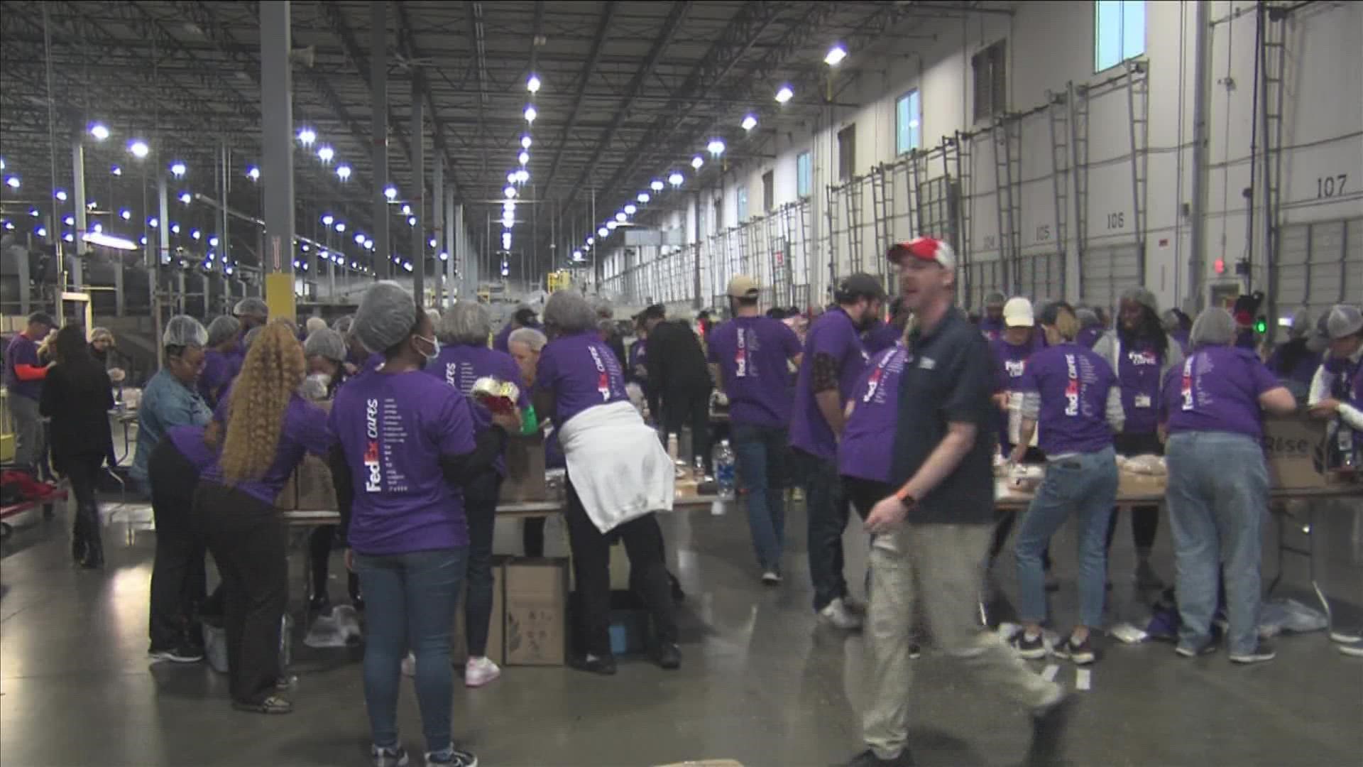 Memphis was one of 9 FedEx cities to take part in the day of service. Combined, the locations made 170,000 meals.