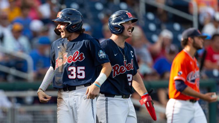 DeLucia keeps Rebels rolling in 5-1 CWS win over Auburn