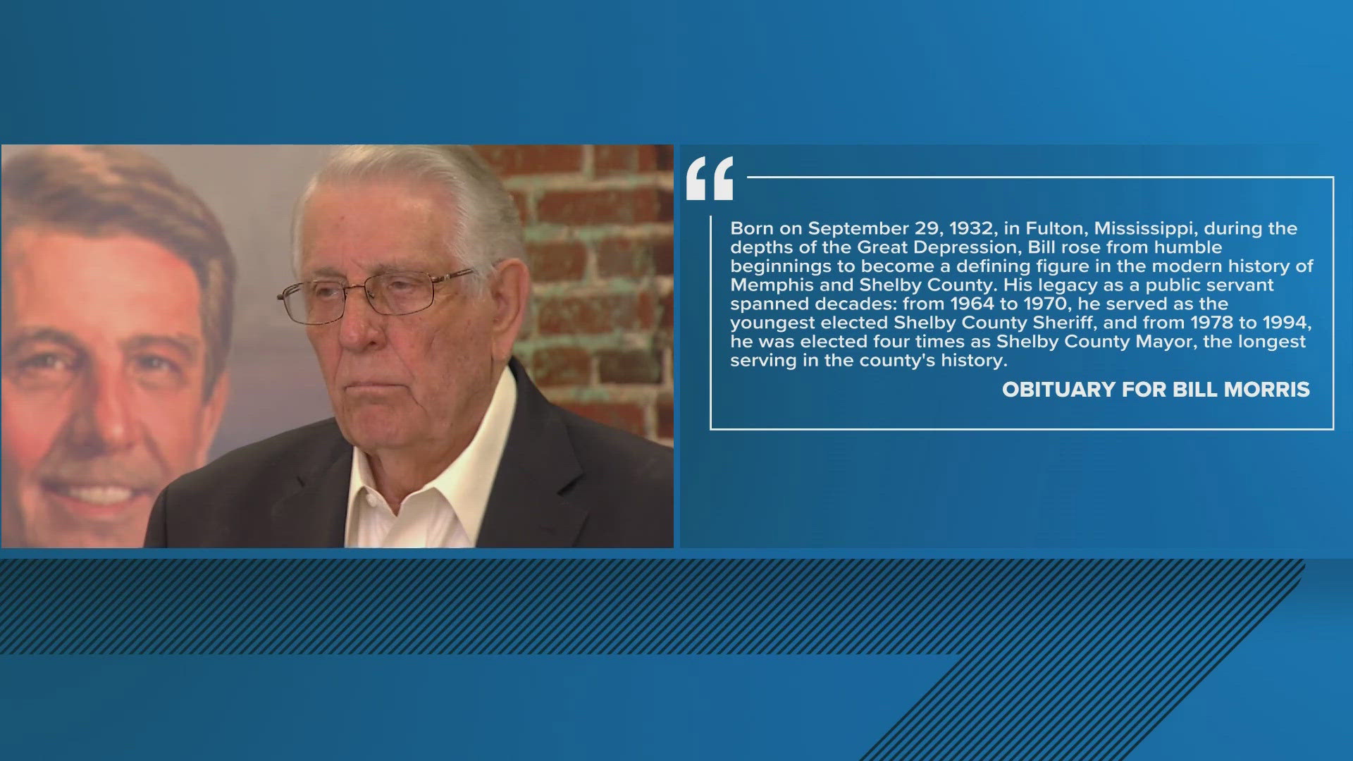 Morris was elected four times as Shelby County Mayor, the longest serving in the county's history.