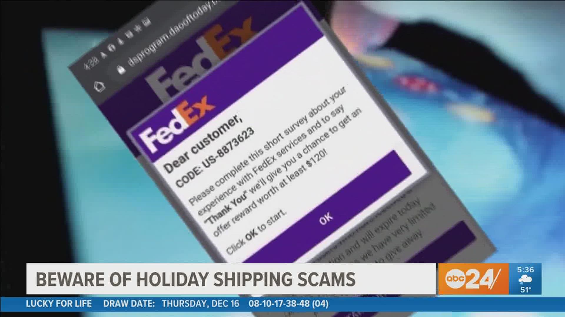 The Better Business Bureau of the Mid-South has received reports of scammers sending fake emails or texts about deliveries