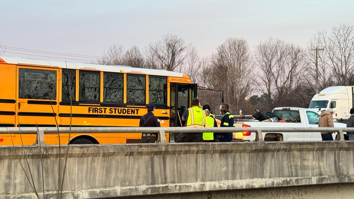 Boy injured in crash involving school bus on Perkins Road ...