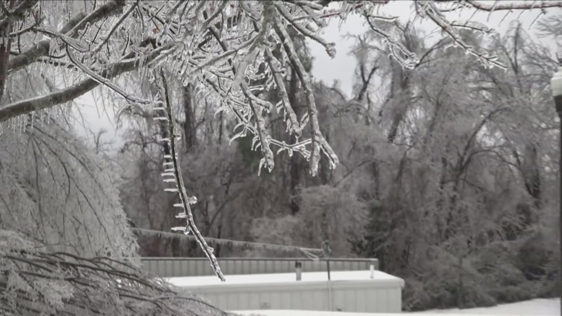 Significant ice storm in North Mississippi causes major tree damage, widespread power outages