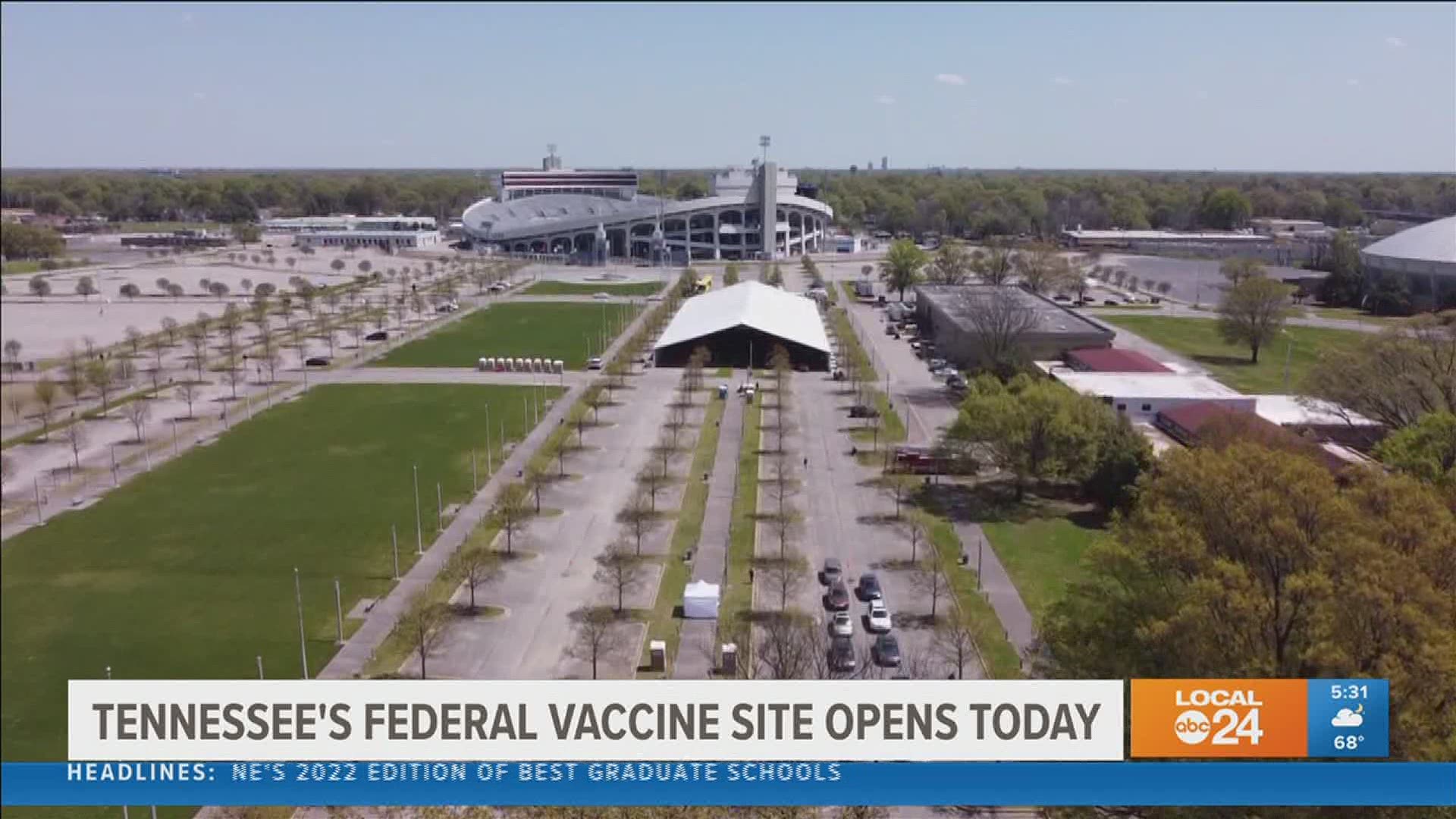 The new site doubles the daily vaccine output. It can vaccinate 21,000 people a week.