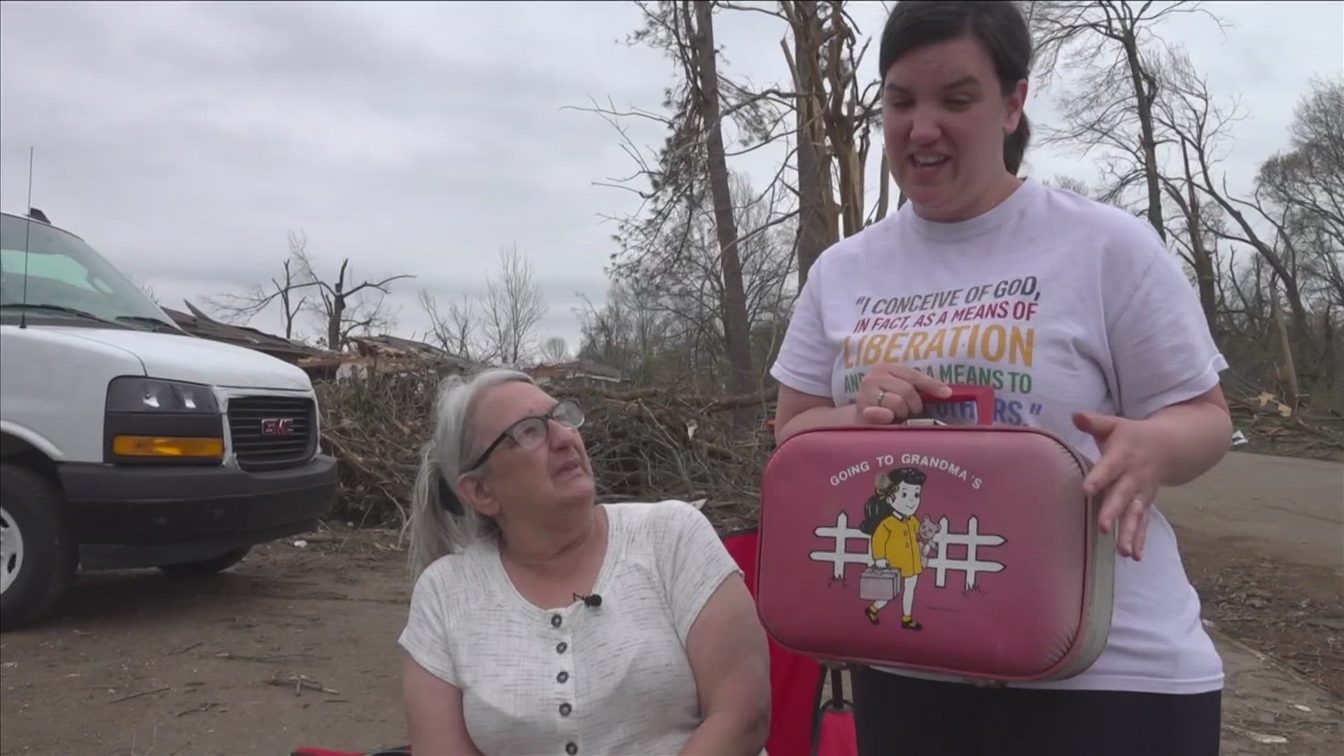 One woman in Wynne, Arkansas, who was displaced by Friday's tornado got a special reminder of just how fortunate she is.