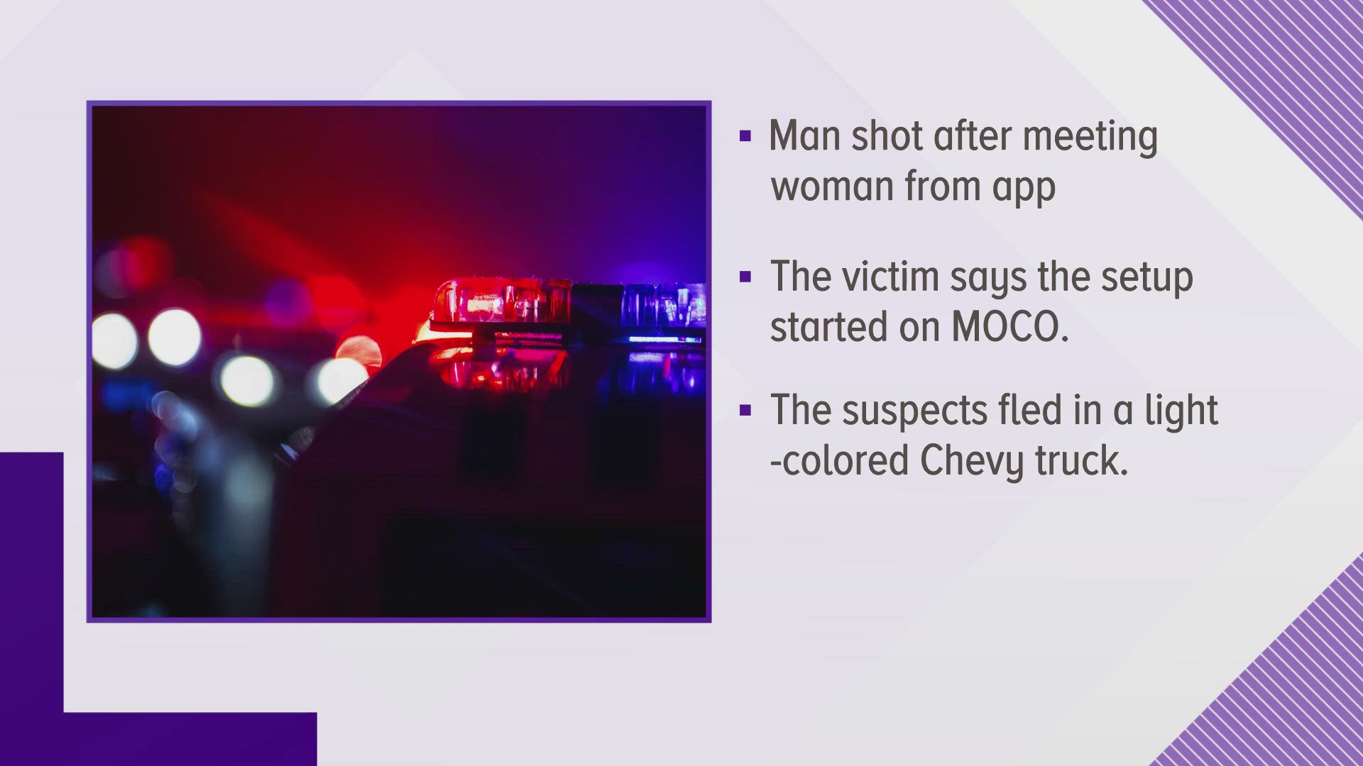 The victim reported that he had arranged to meet a woman he met on the online dating app MOCO.
