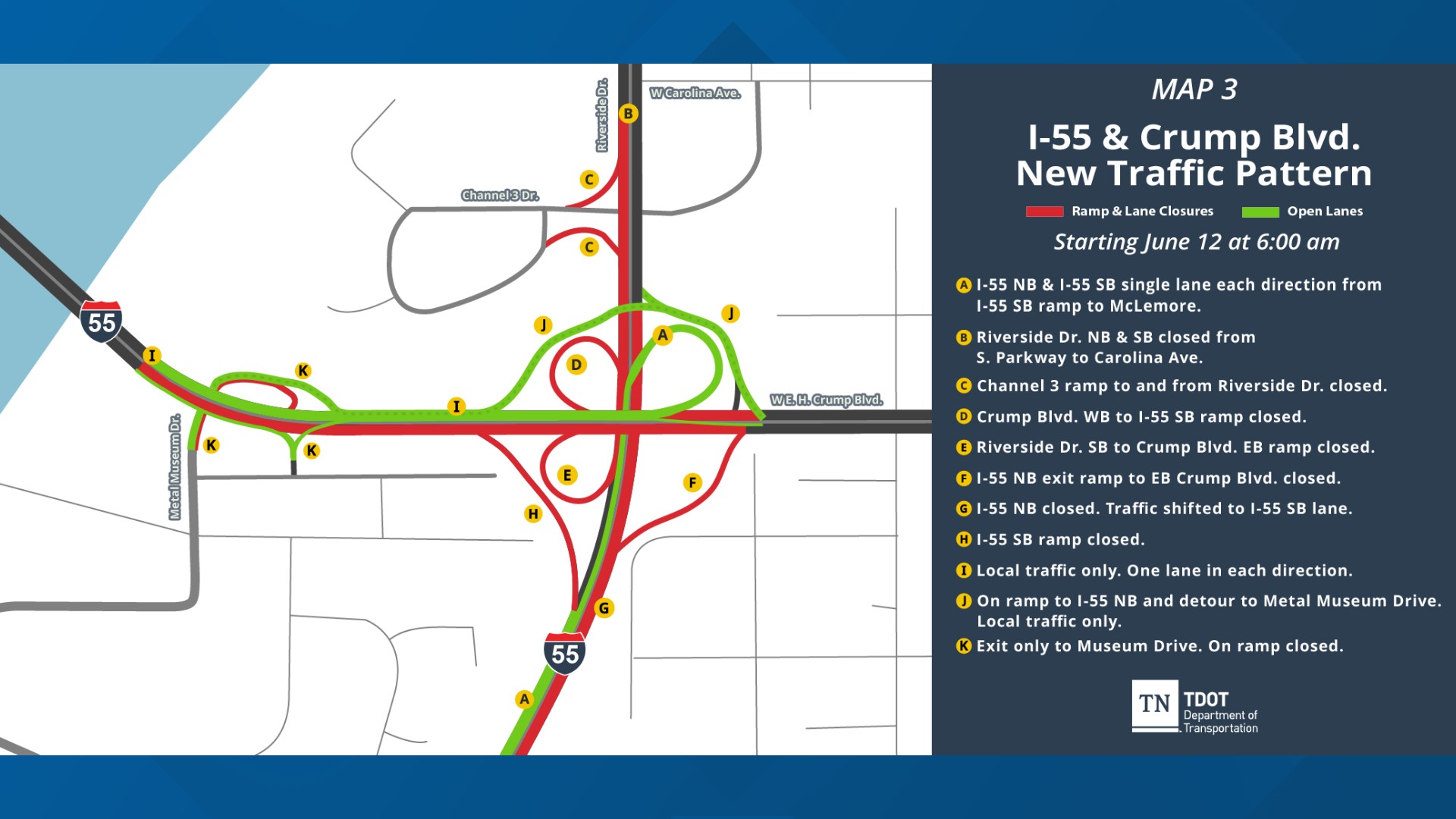 Tdot I 55 Bridge To Be Shut Down And Traffic Changes In June