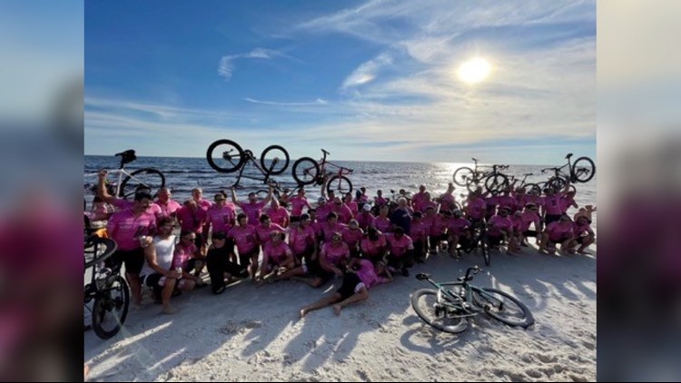 Men cycling from Germantown to Rosemary Beach, Florida, to raise money for those fighting breast cancer