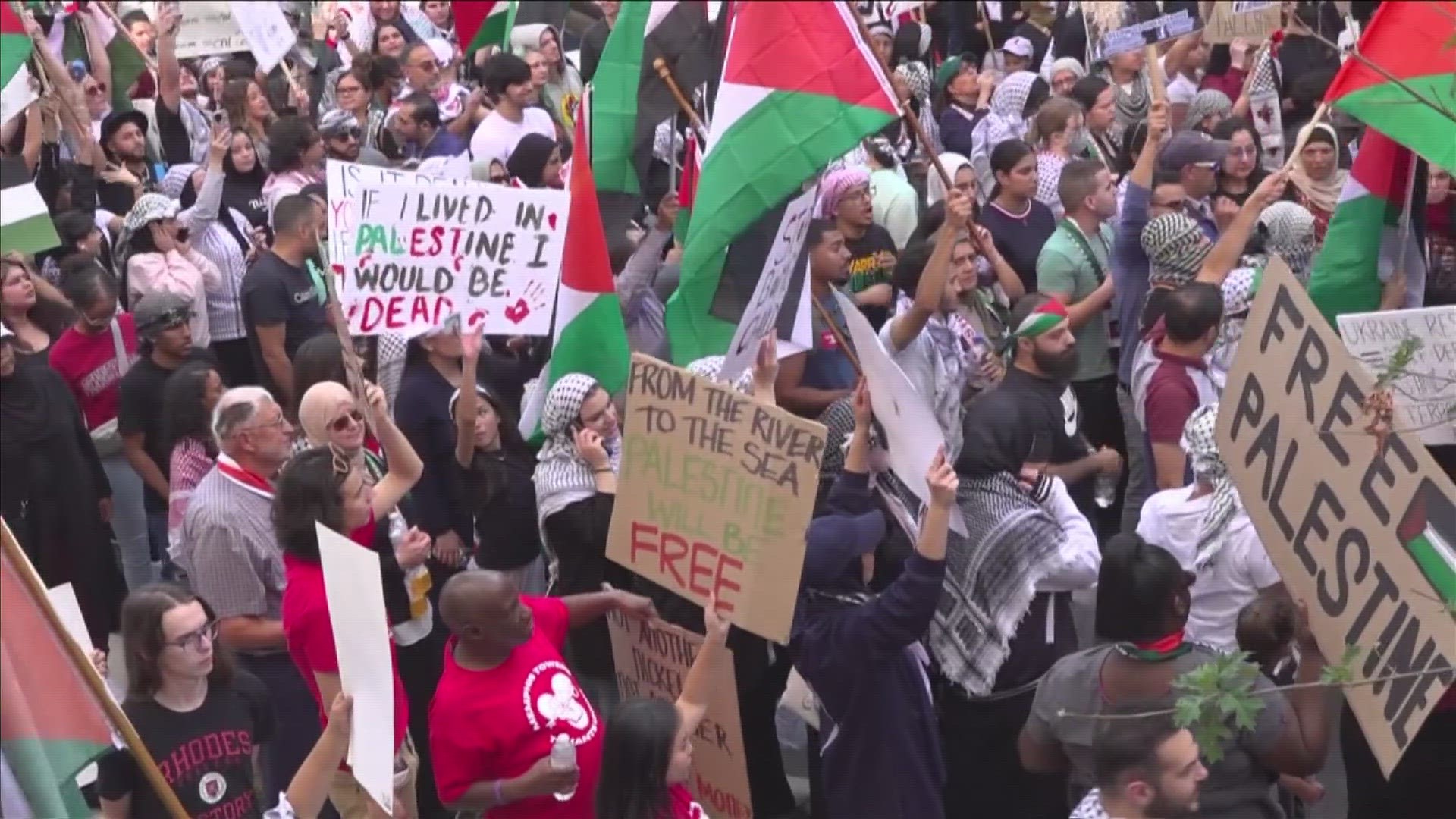 Many protesters were heard condemning Israel and the Biden Administration, accusing them of war crimes.