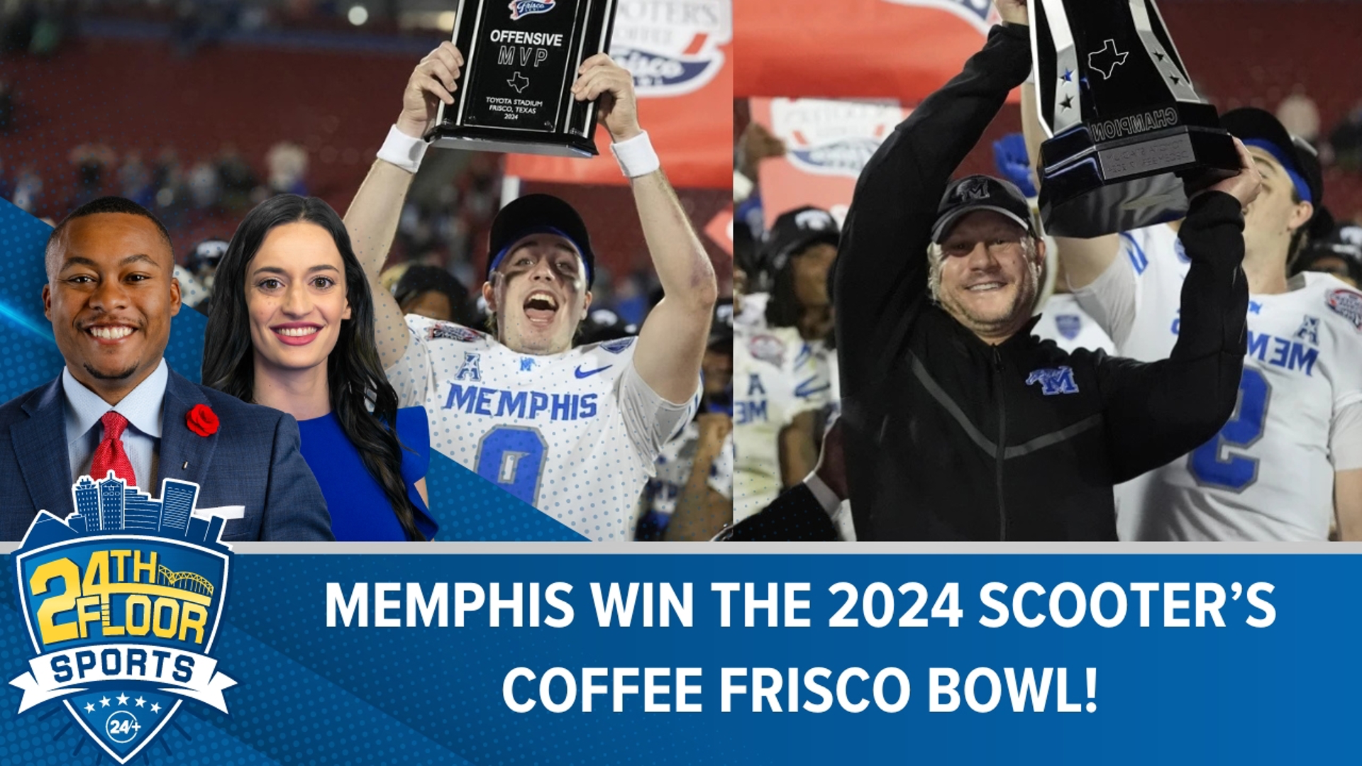 The 24th Floor Sports Team take you to the field in Frisco, Texas for all of the celebrations and big moments in Memphis' bowl win over West Virginia.