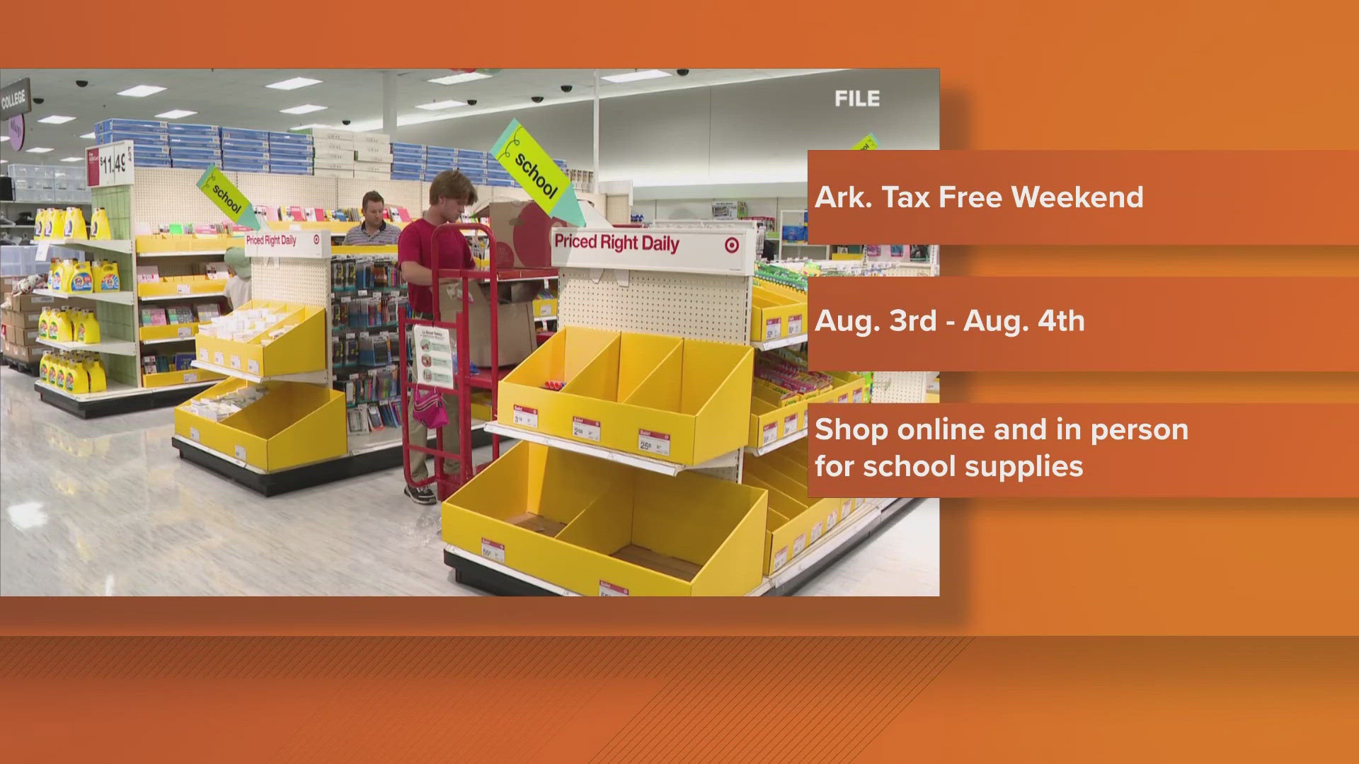 During the holiday, residents of Arkansas will be able to shop for clothes, computers and school supplies tax free.