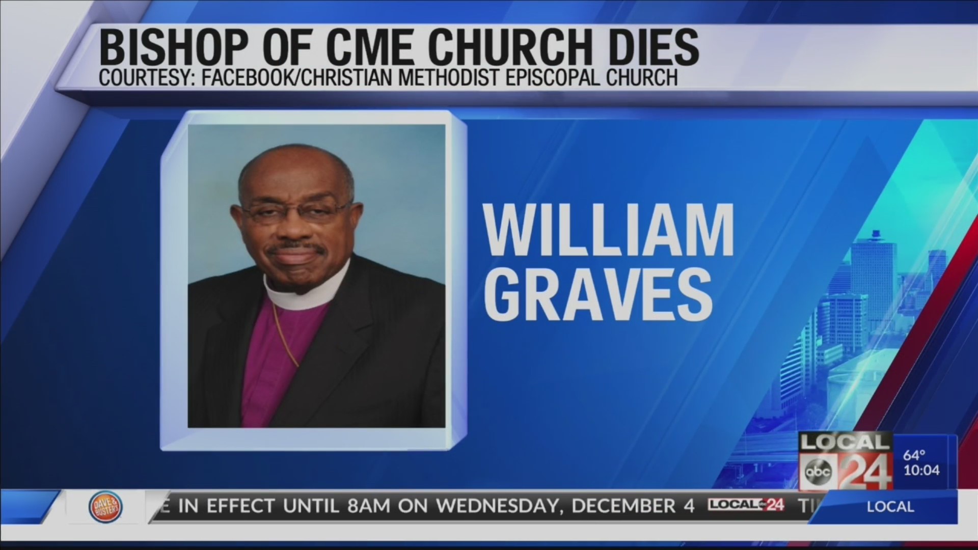 BISHOP OF CME CHURCH DIES