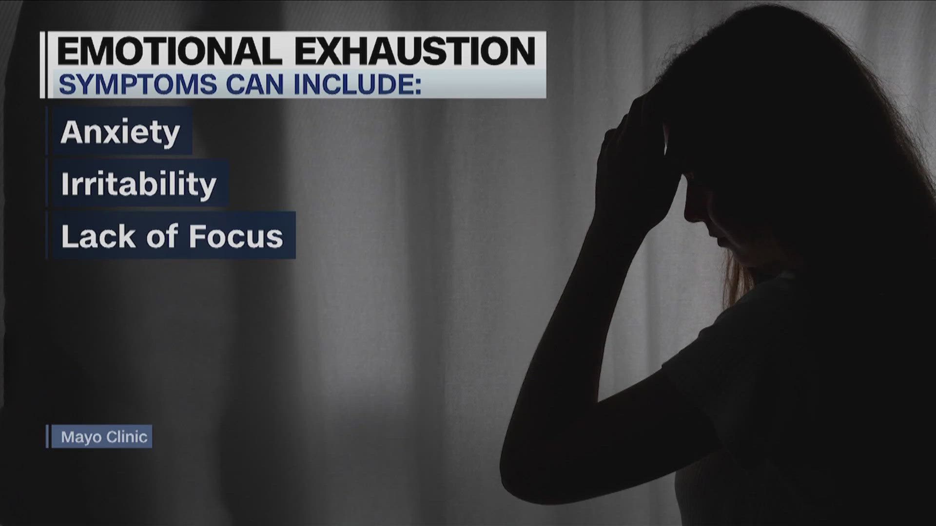 ABC24 explains the impact emotional exhaustion can have and seeks solutions on ways to overcome it.