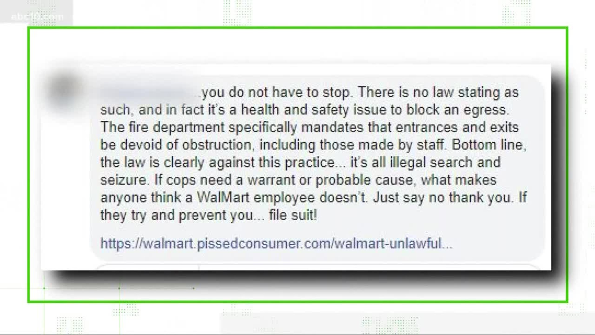 Are you legally required to show your receipt when leaving a Walmart? | VERIFY - Courtesy KXTV
