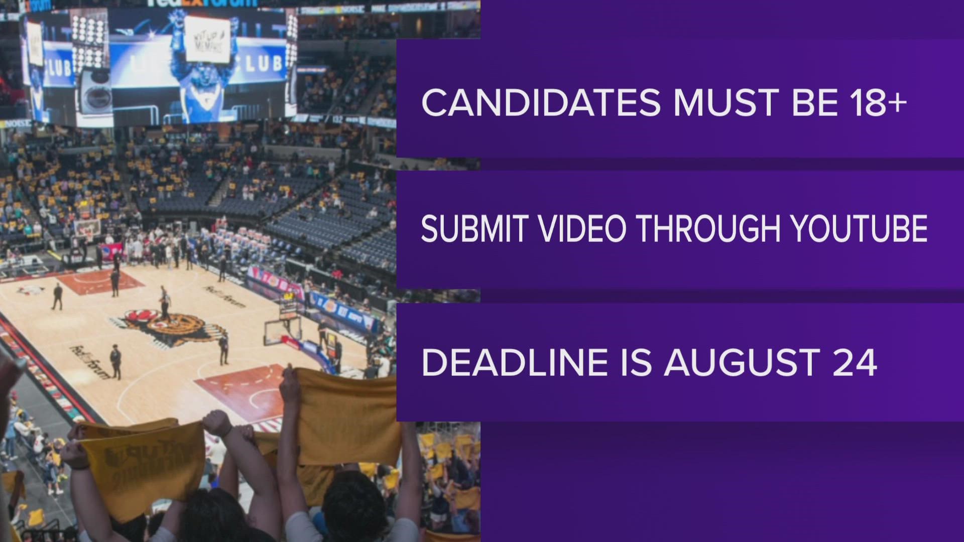 You must be at least 18. Just submit a video until Wednesday, Aug. 24, 2022.