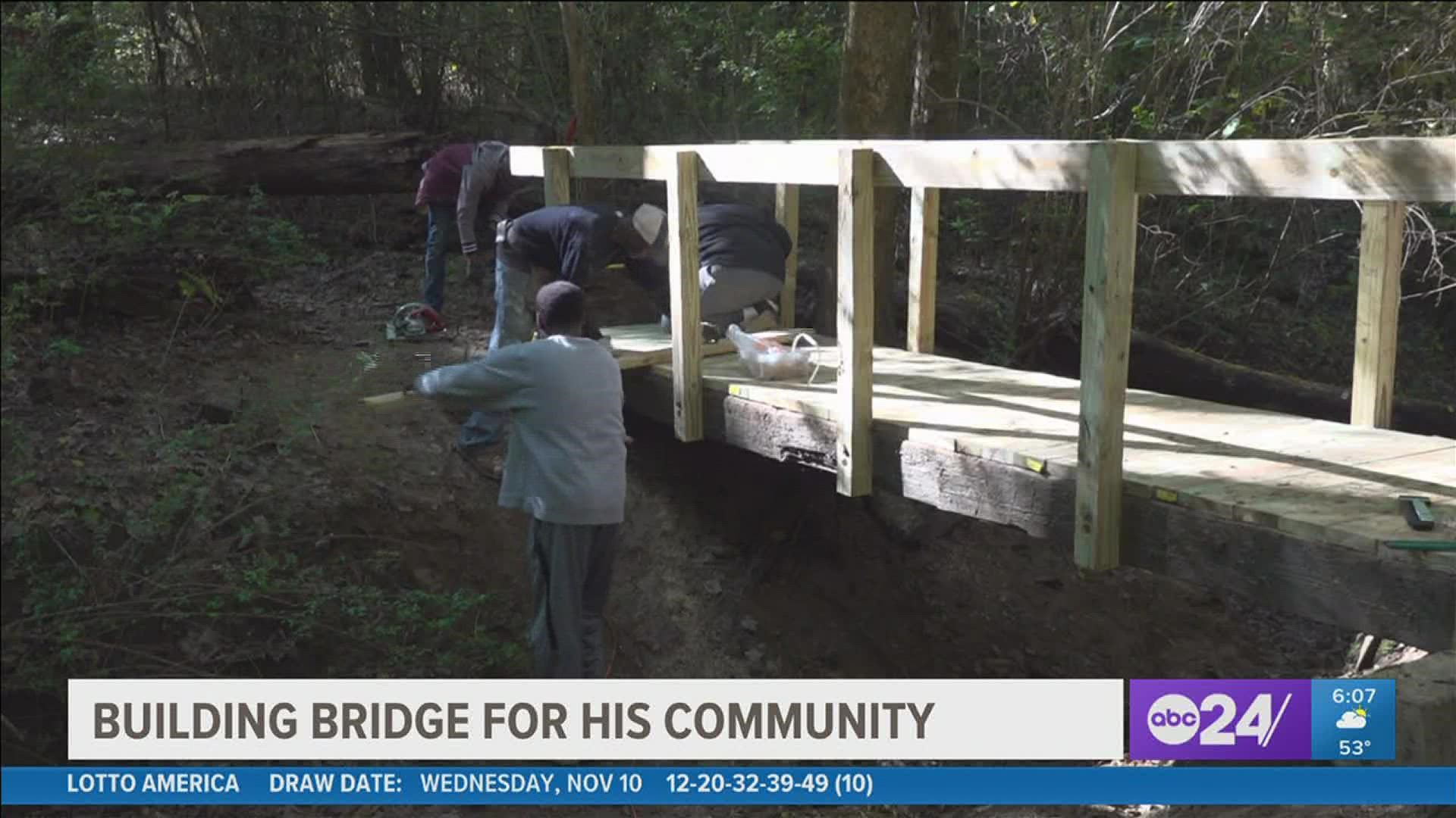 “I hope this bridge will remind them that they don’t need to be like 20 to do something like this,” said Jullian Hunter, Boy Scouts of America Troop 364.