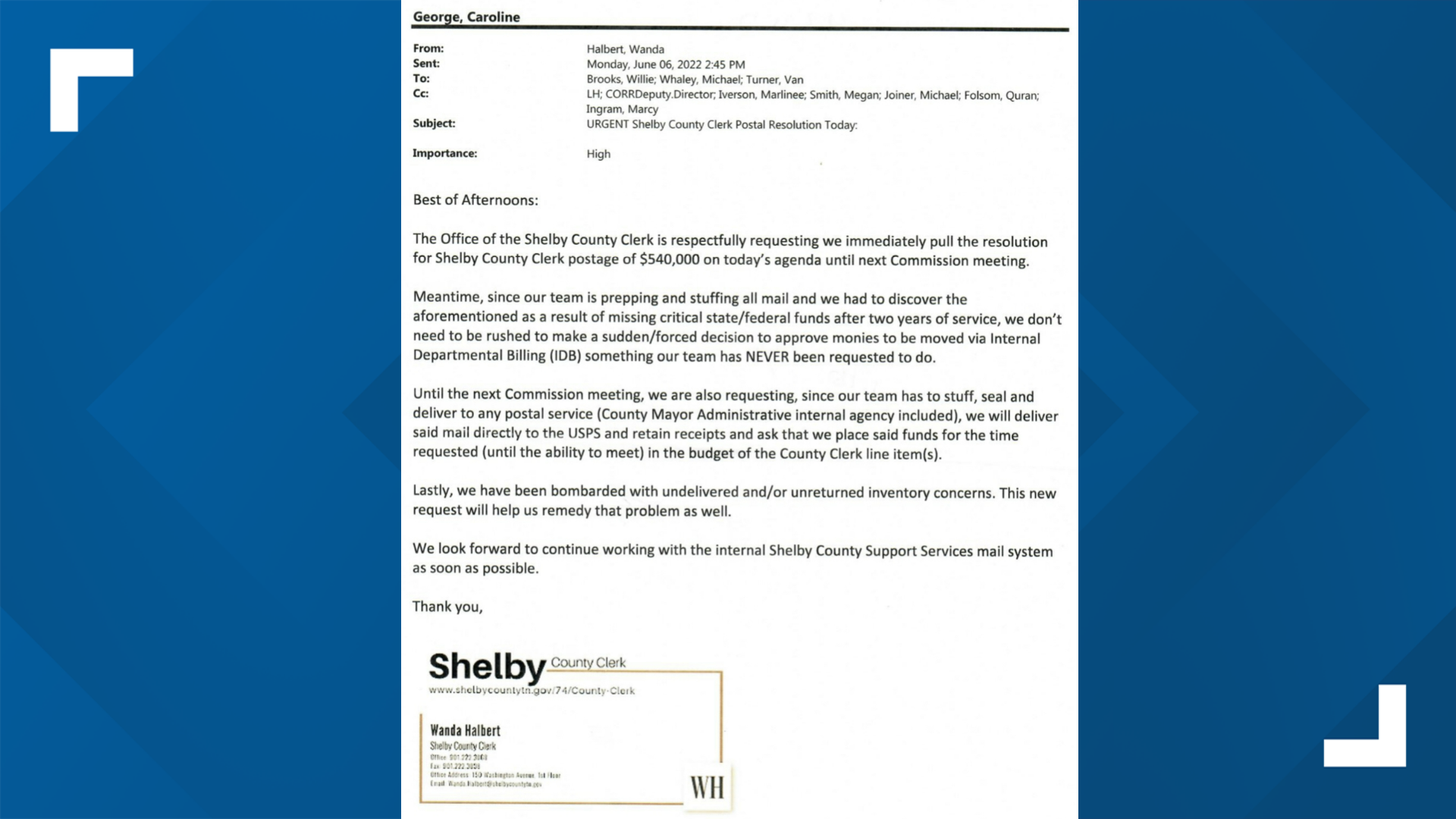Shelby County Clerk disagrees with 540,000 for plate renewals