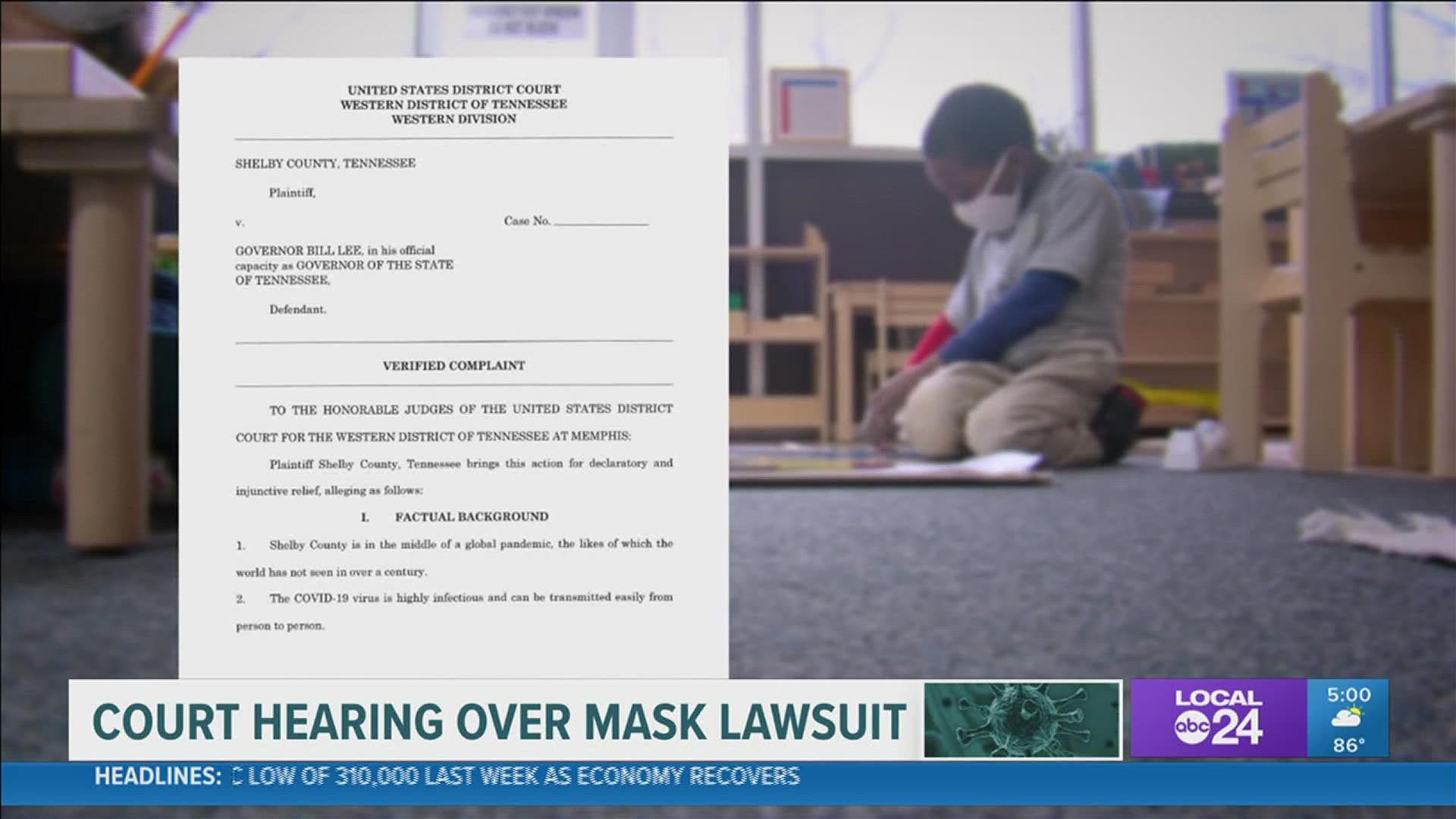 Judge Sheryl Lipman will issue a written decision, but until then, students in Shelby County will continue to wear masks with no opt out option.
