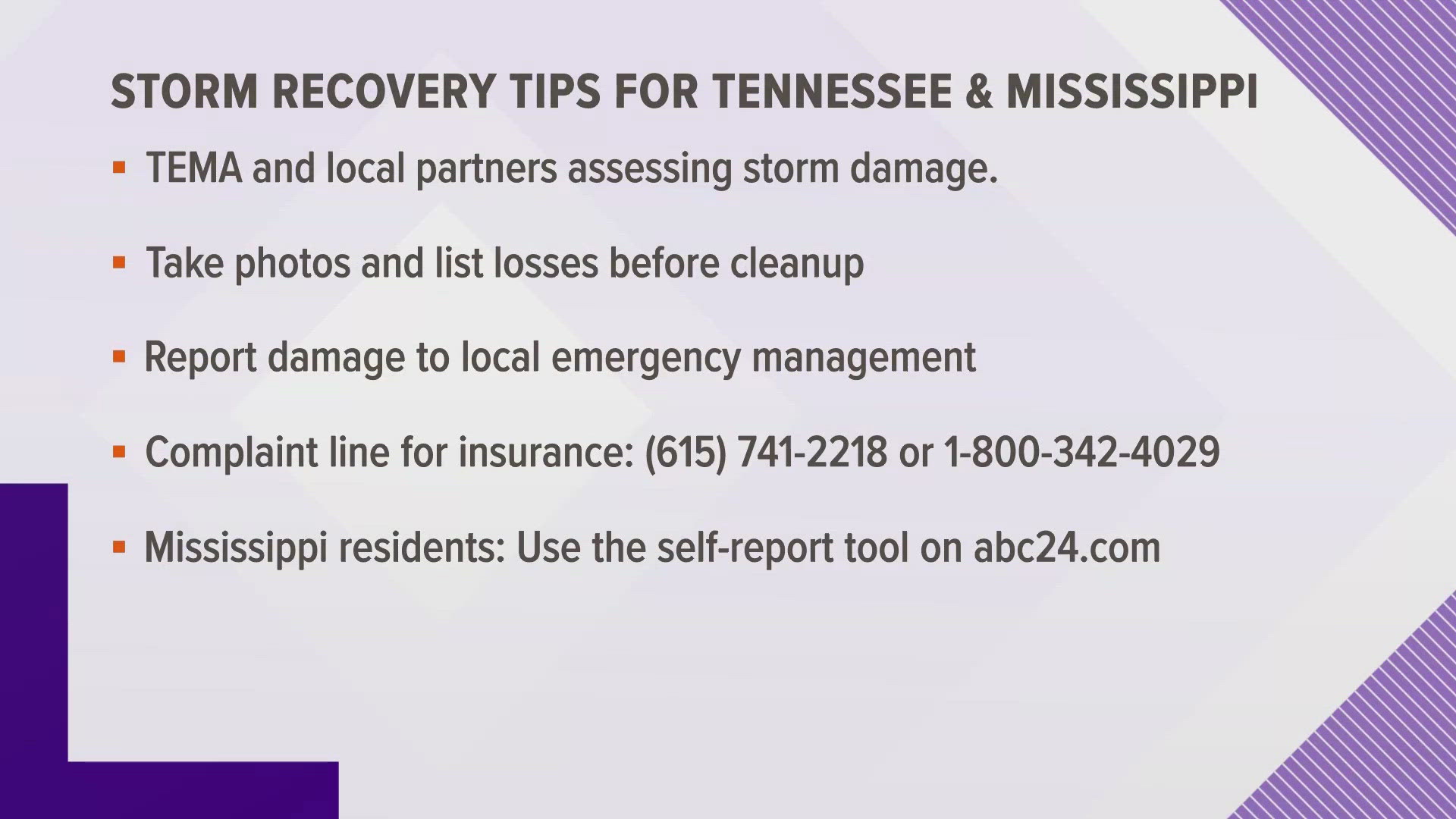 Where to report damage to homes caused by flooding, severe weather ...