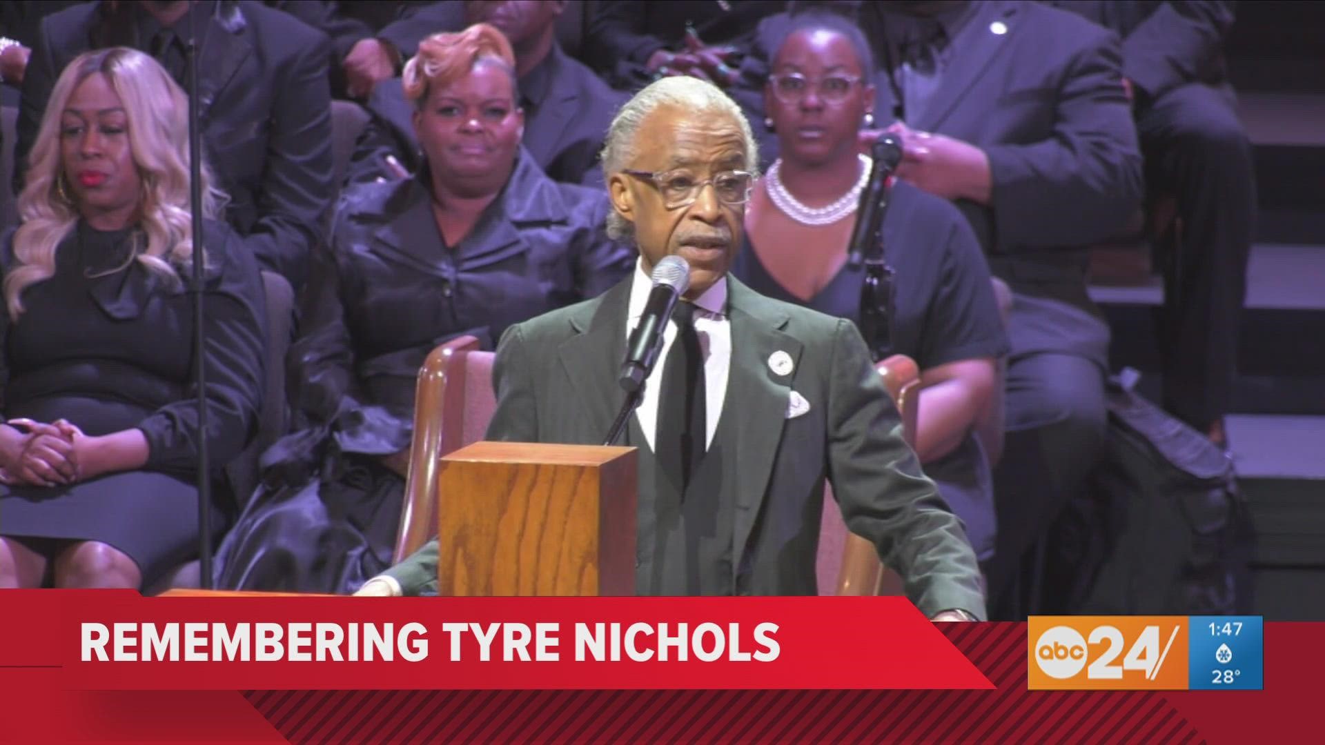 Reverend Al Sharpton delivers the eulogy at the funeral of Tyre Nichols.