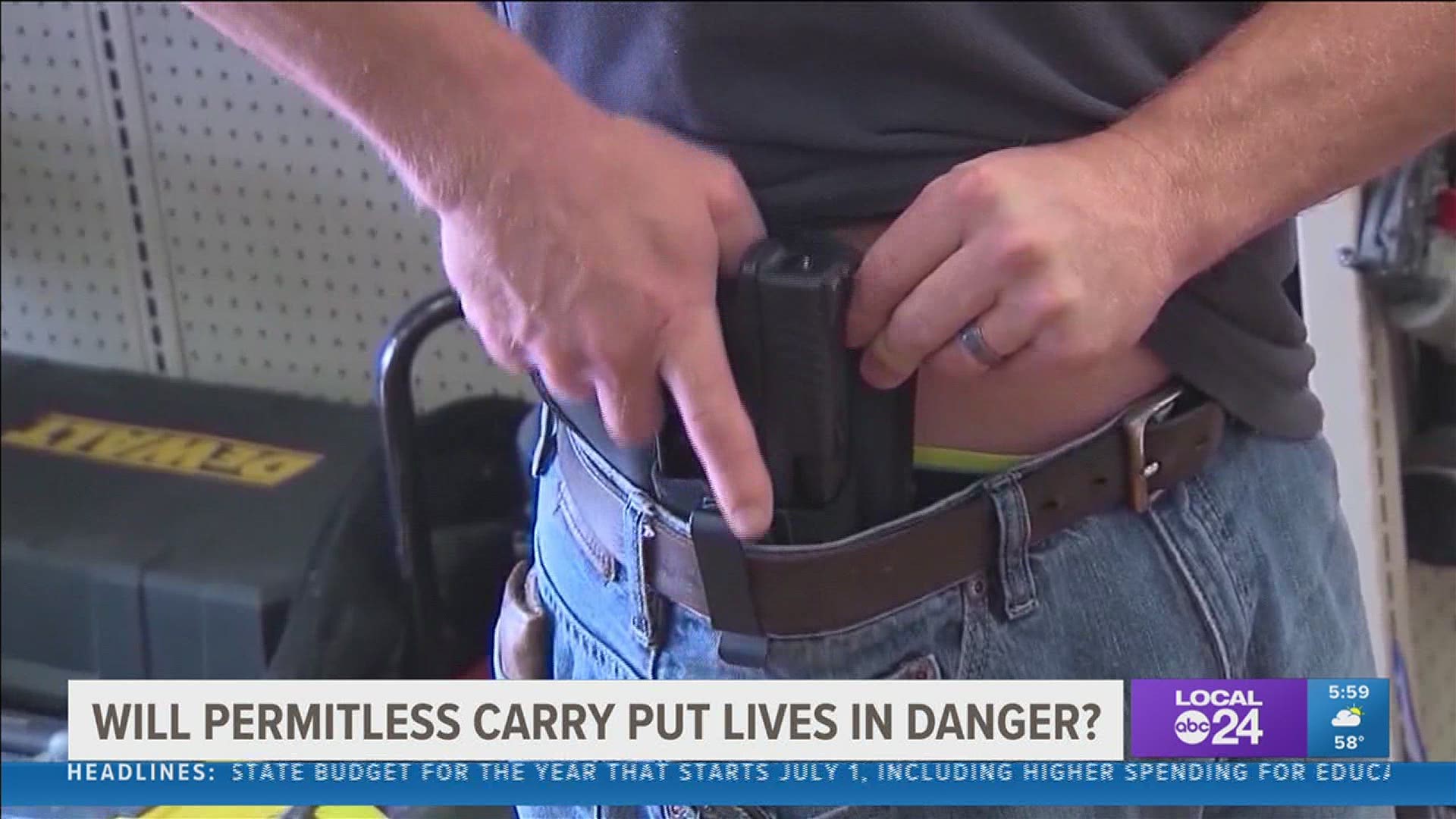 The permitless carry bill allows Tennesseans 21 and up to carry a handgun without a license.