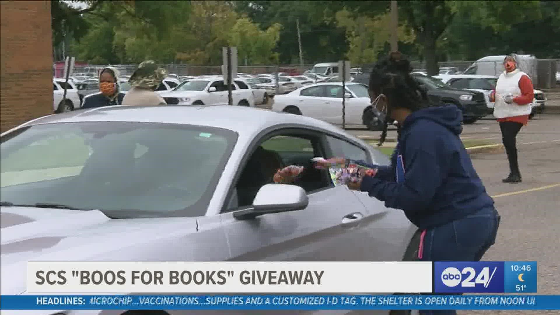 Kids received candy and books at the 3rd annual event hosted by the school district.