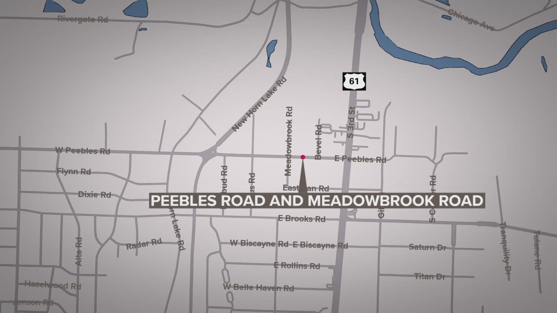 Officers said they responded to a shooting at the intersection of Peebles and Meadowbrook Rd. Sunday, April 23 at 7:54 p.m.