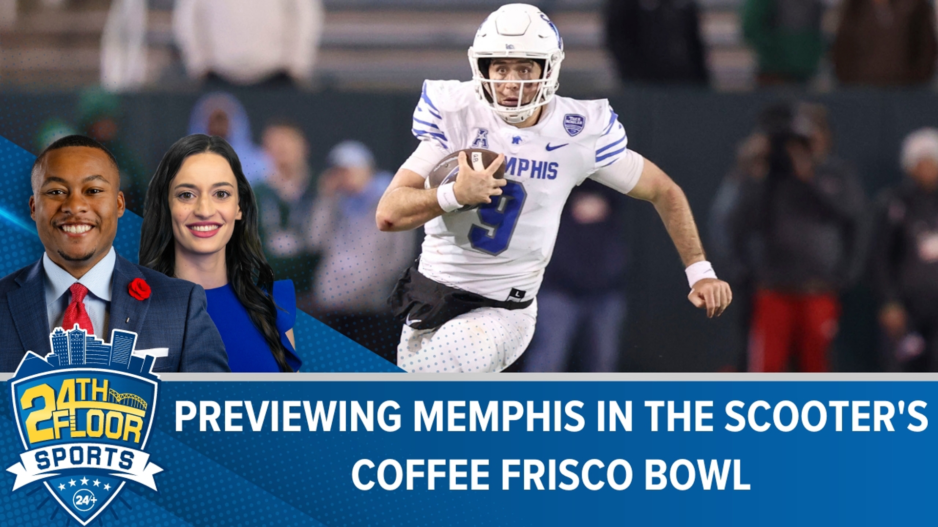 The #25 Memphis Tigers (10-2) face the West Virginia Mountaineers (6-6) in the Scooter's Coffee Frisco Bowl. It's the final game for many Memphis seniors.