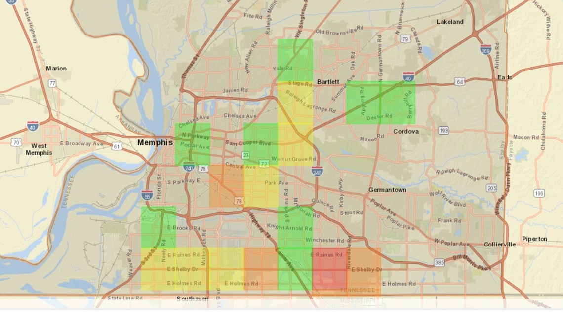 Power outage Memphis: See map showing affected areas