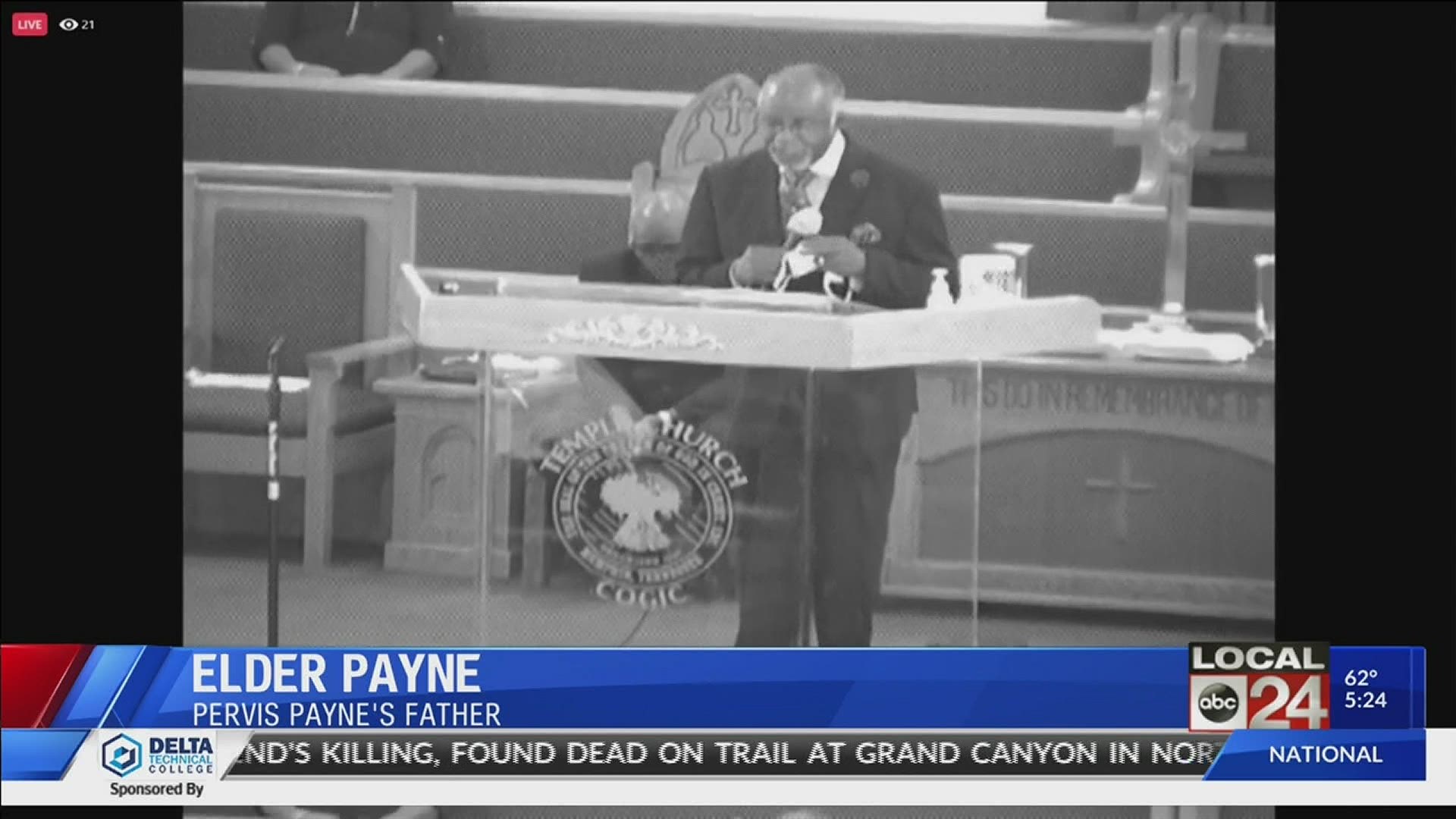 elder payne speaks on the innocence of his son Pervis Payne in the 1987 Millington double murder