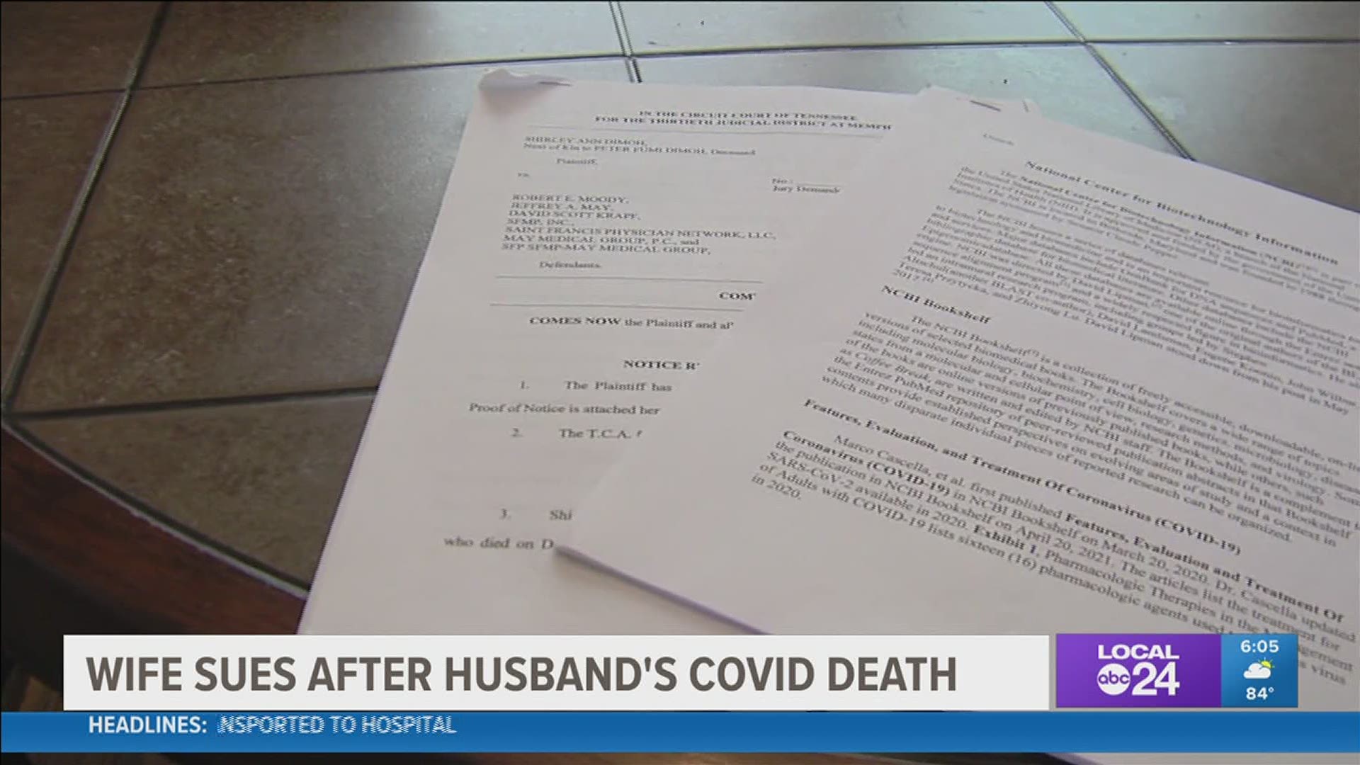 She has filed a $5 Million dollar lawsuit against her husband's medical providers.