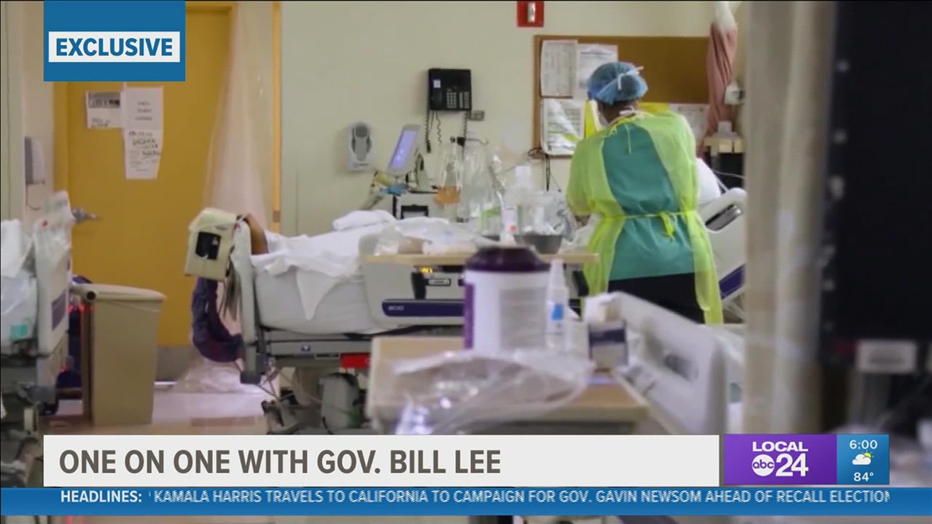 Tennessee Gov. Bill Lee spoke exclusively with Local 24 News reporter Brad Broders on a range of timely COVID topics.