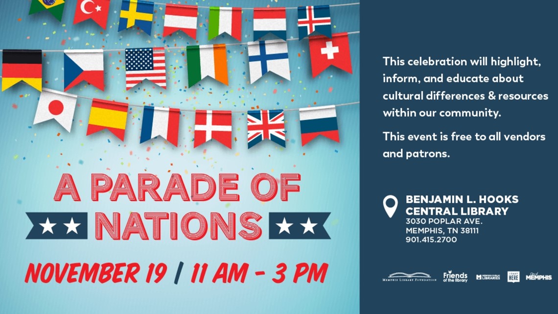 Memphis Libraries on X: Remember! Friday is our Parade of Nations  International Festival. Join us and celebrate countries and cultures from  around the world.  / X