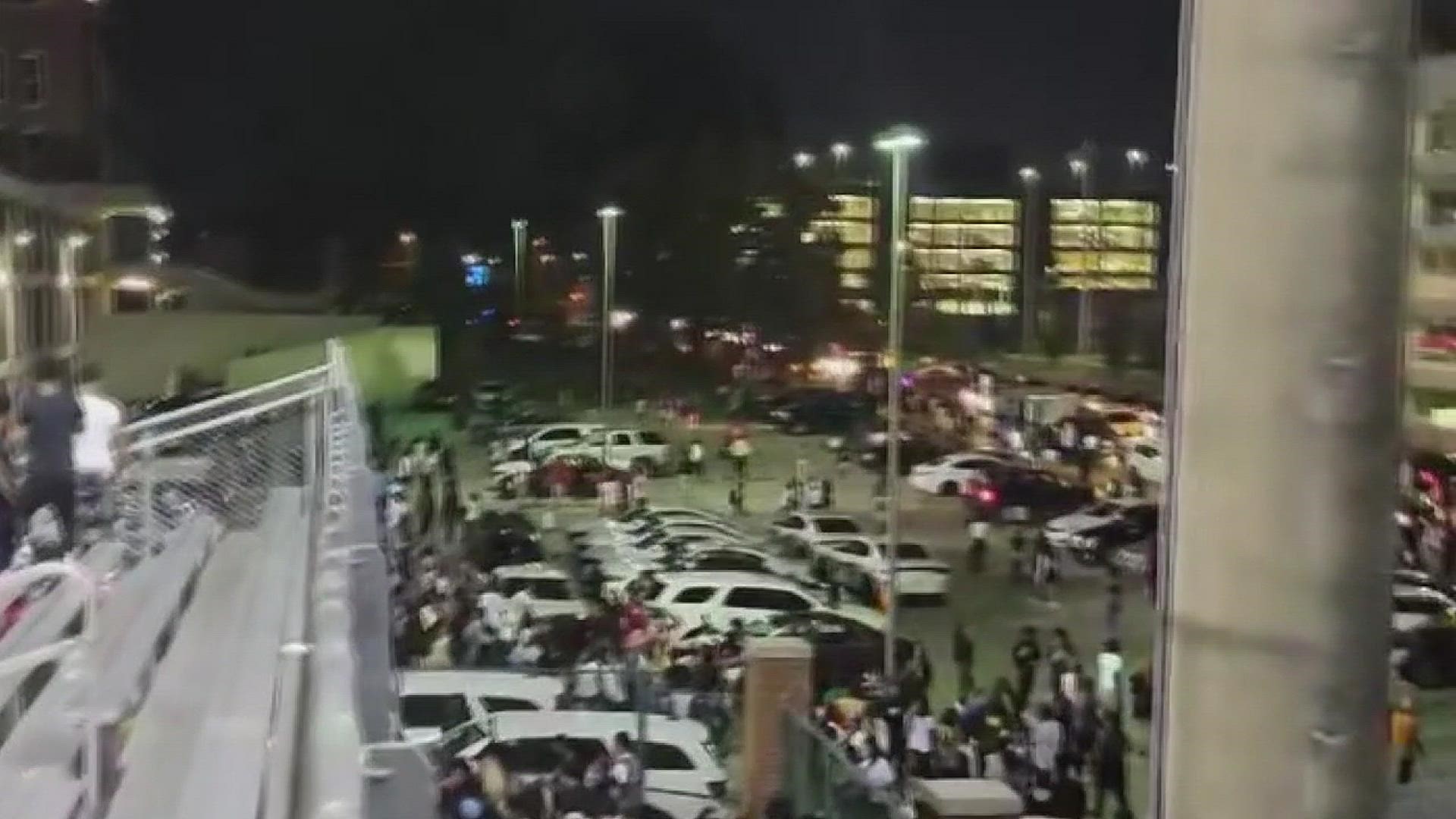 This video, courtesy of Larry Kimble Jr., shows the chaotic scene that erupted at Crump Stadium after a large fight broke out on campus Friday.