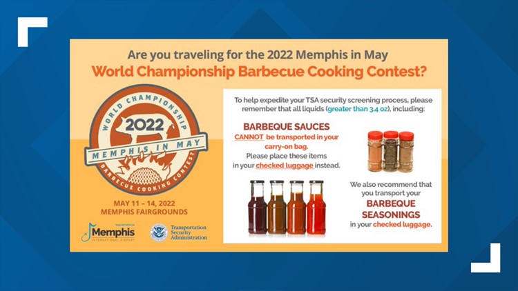 Flying to Memphis for the barbecue contest? Put sauces in your checked bag