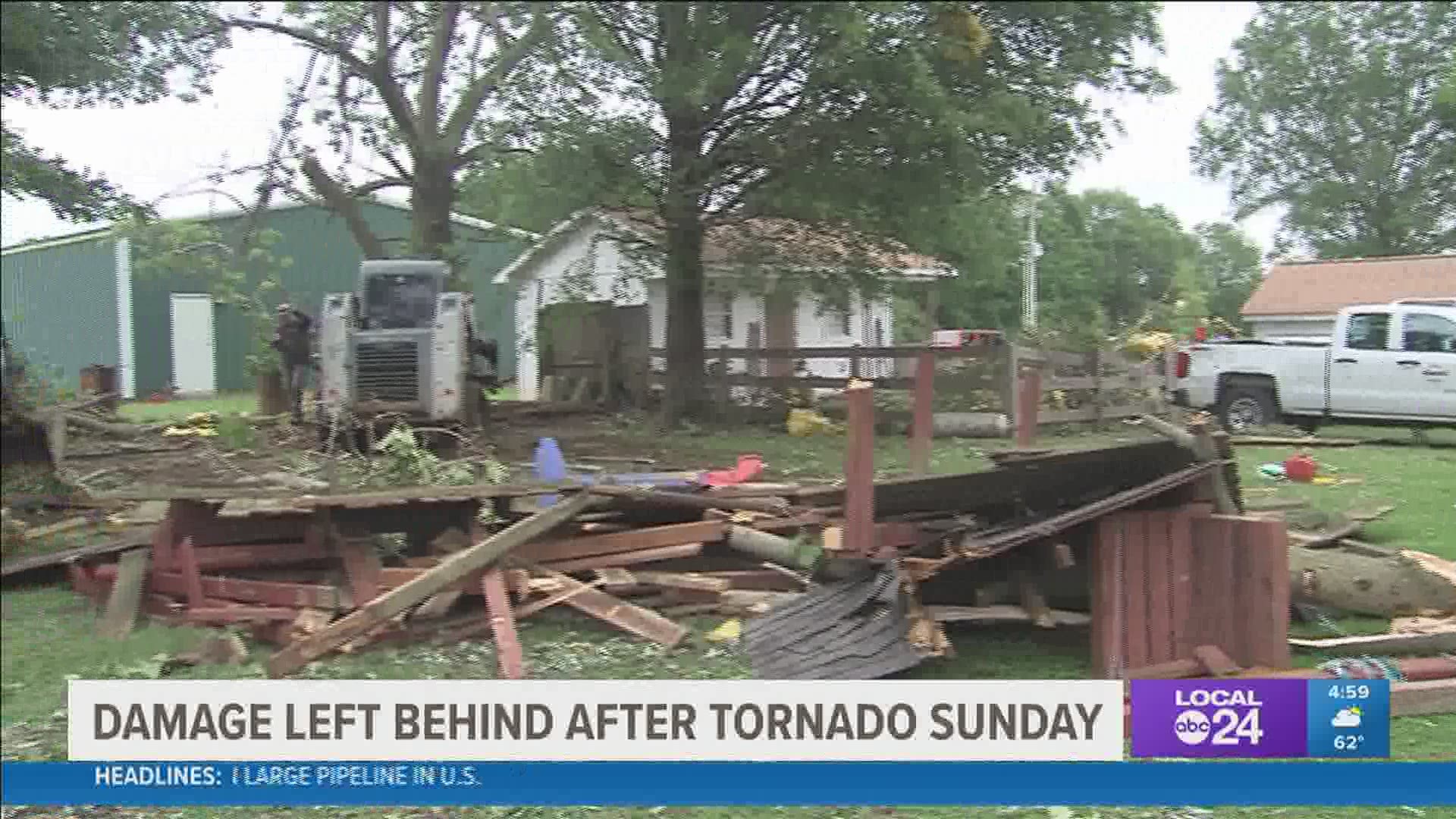 National Weather Service team surveys Tipton County tornado