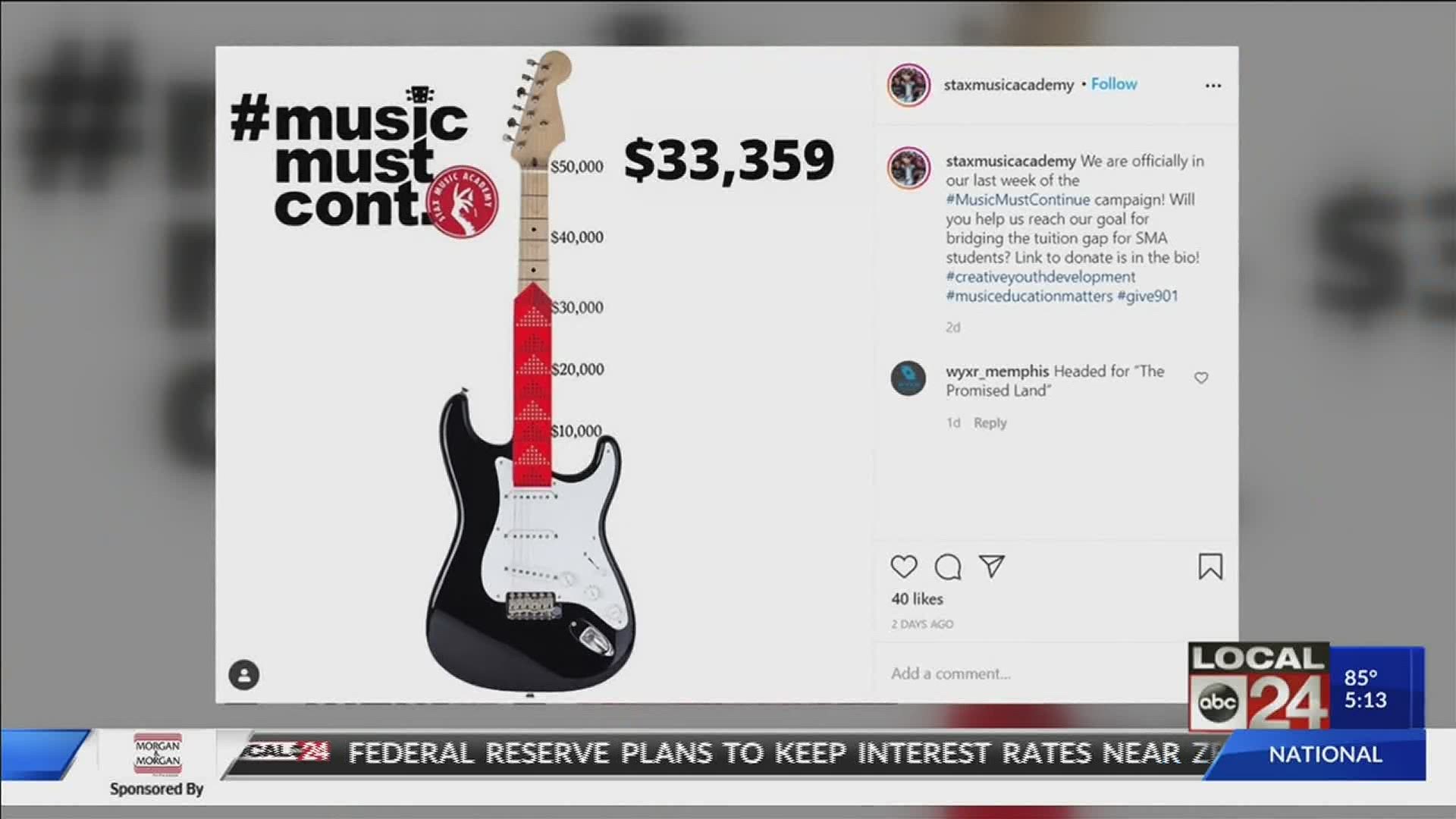 The #MusicMustContinue fundraiser has a goal to raise $50,000 to help with tuition costs.