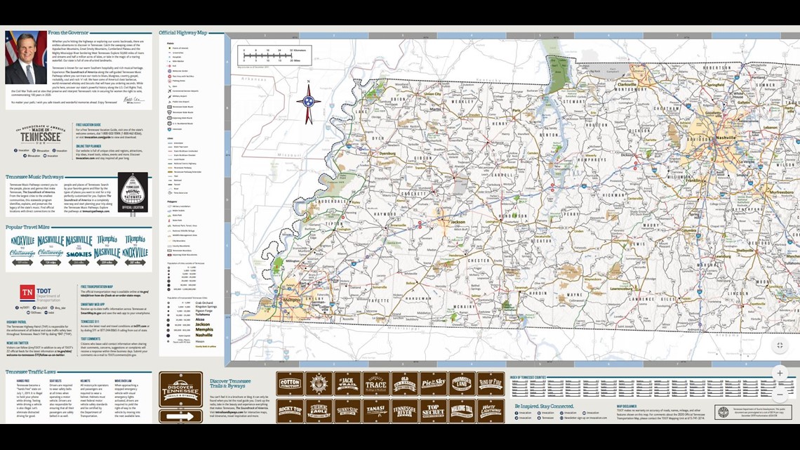 Tennessee Trails And Byways Map New Tennessee Transportation Map Available For Travelers | Localmemphis.com