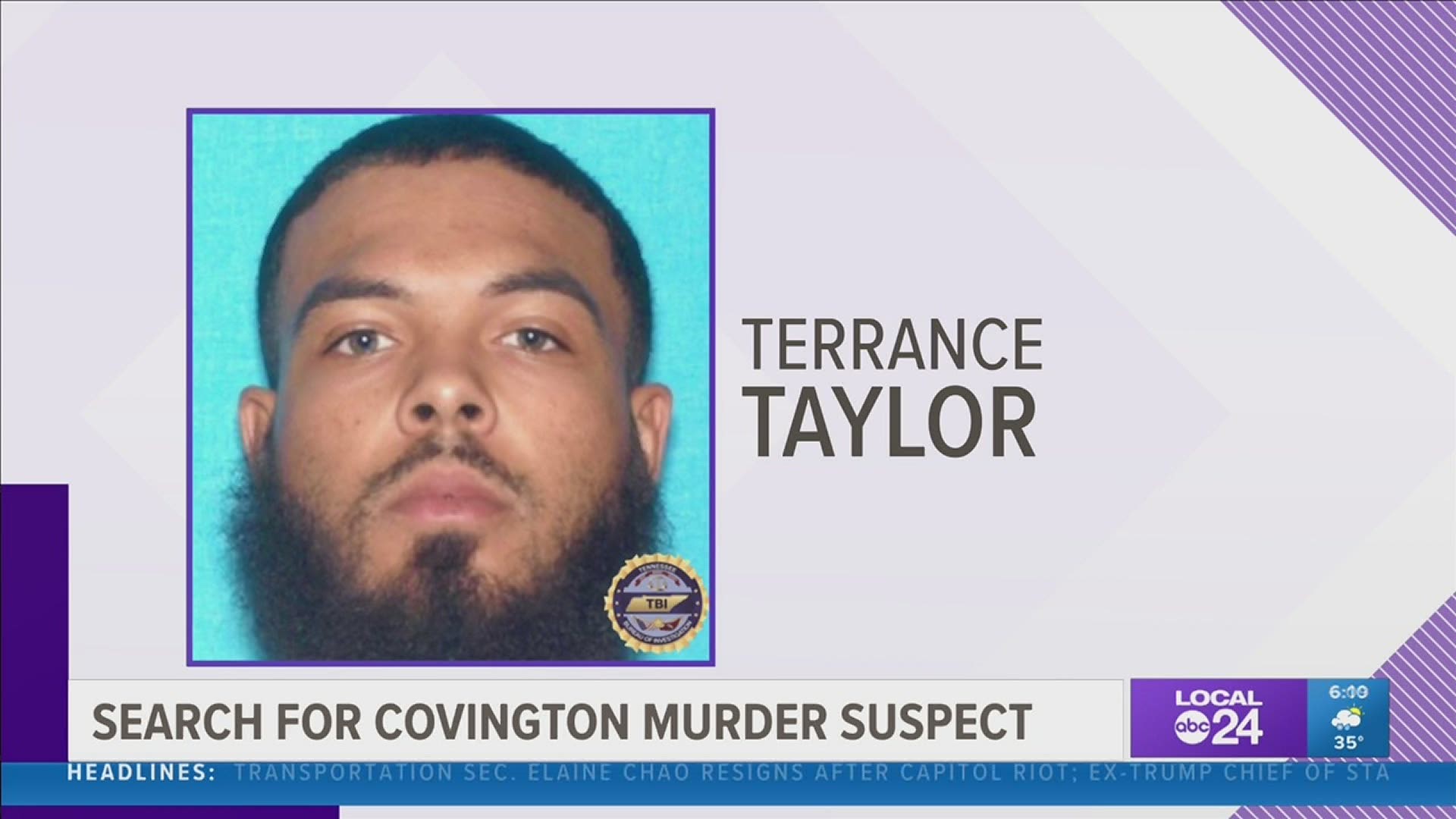 U.S. Marshals are searching for Terrance Sharell Taylor, wanted for First Degree Murder in Covington, Tennessee.